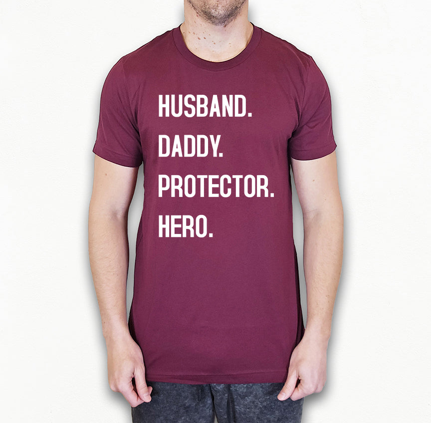 Husband Daddy Protector Hero Shirt | Dad Shirt