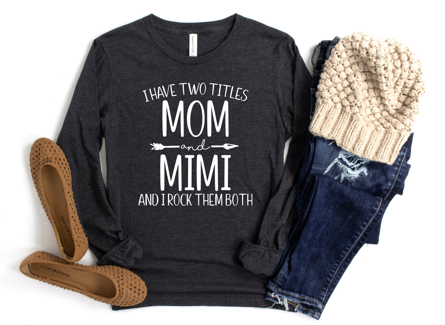 I Have Two Titles Mom and Mimi Shirt Long Sleeve | Long Sleeve Mimi Shirt