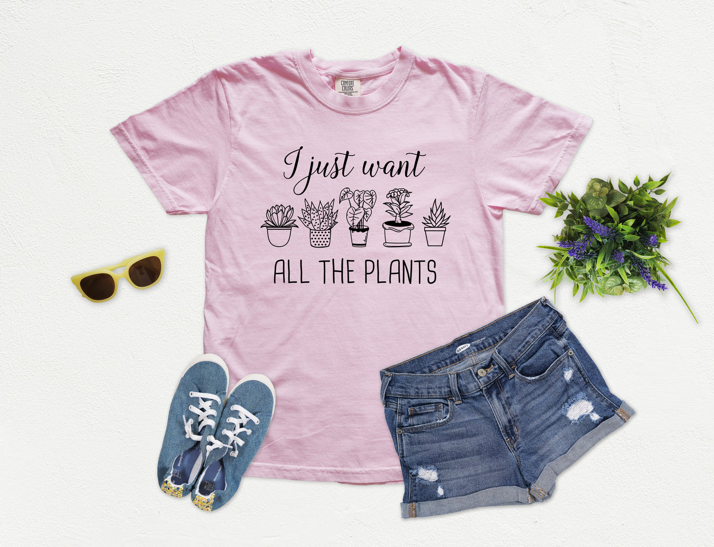 I Just Want All The Plants Shirt | Gardener Shirt | Comfort Colors Vintage Style Nature Shir