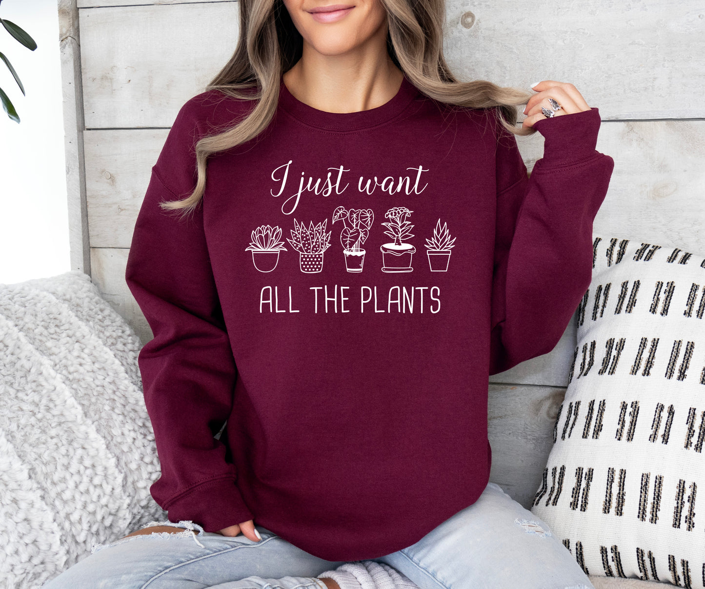 I Just Want All The Plants Sweatshirt | Gardener Sweatshirt | Nature Sweatshirt