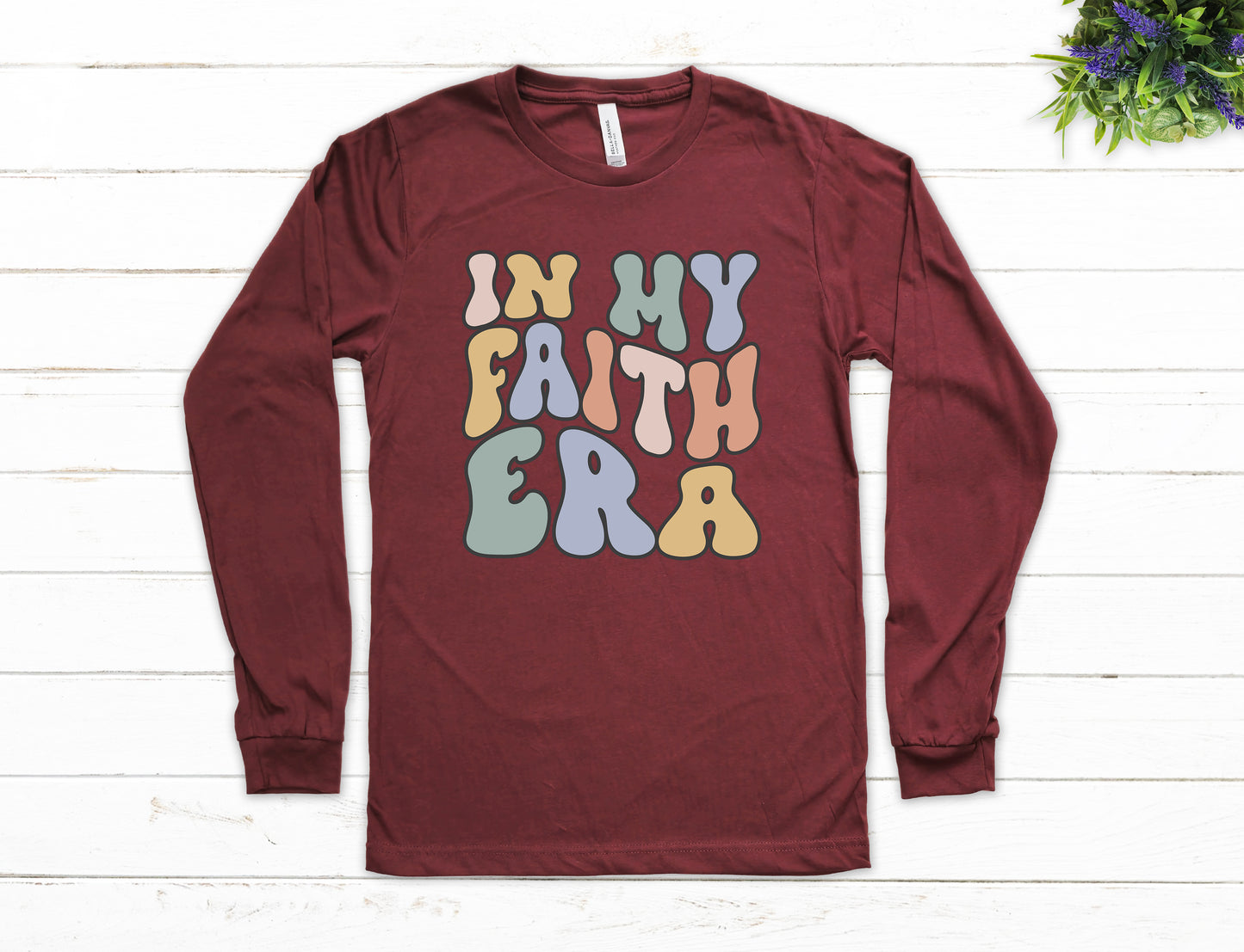 Retro In My Faith Era Shirt Long Sleeve | Long Sleeve Christian Shirt