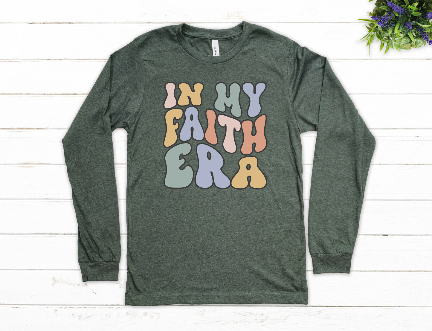 Retro In My Faith Era Shirt Long Sleeve | Long Sleeve Christian Shirt