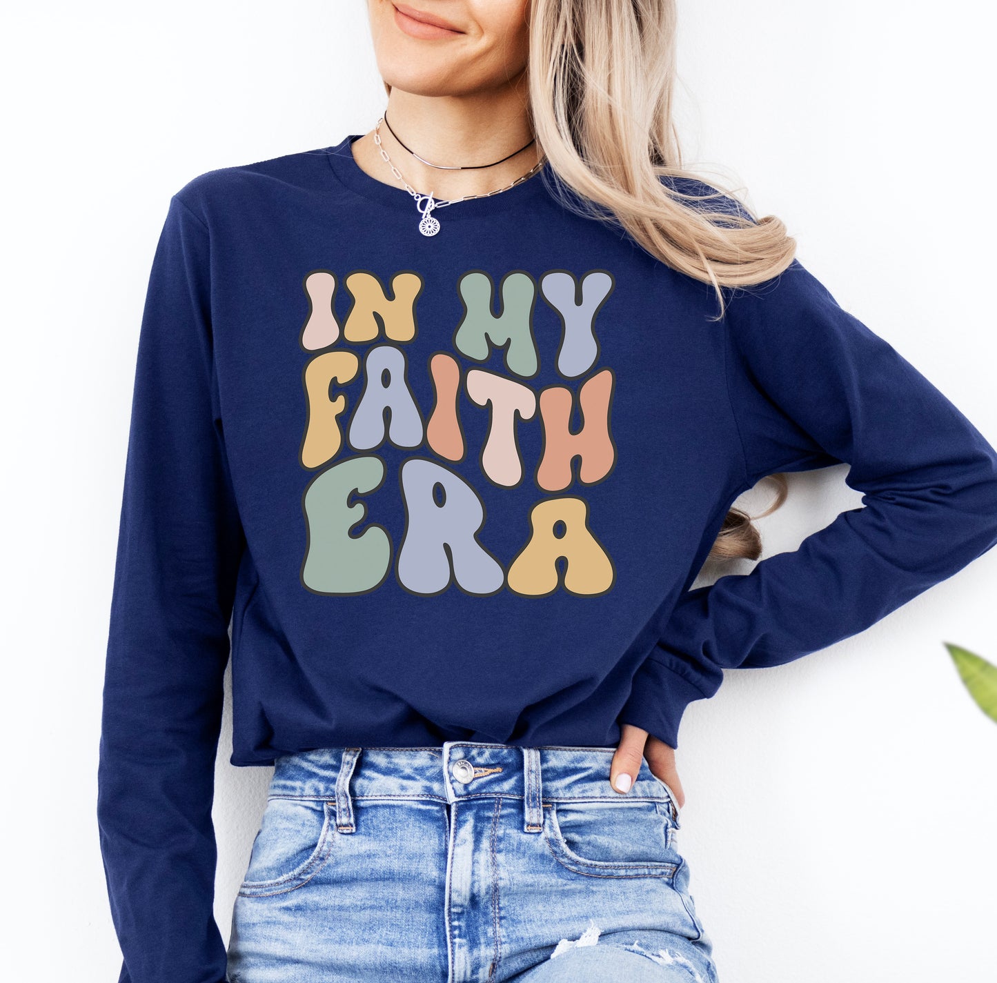 Retro In My Faith Era Shirt Long Sleeve | Long Sleeve Christian Shirt