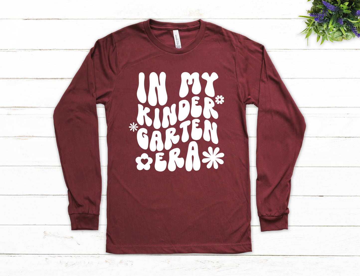 Retro In My Kindergarten Era Shirt Long Sleeve | Long Sleeve Teacher Shirt