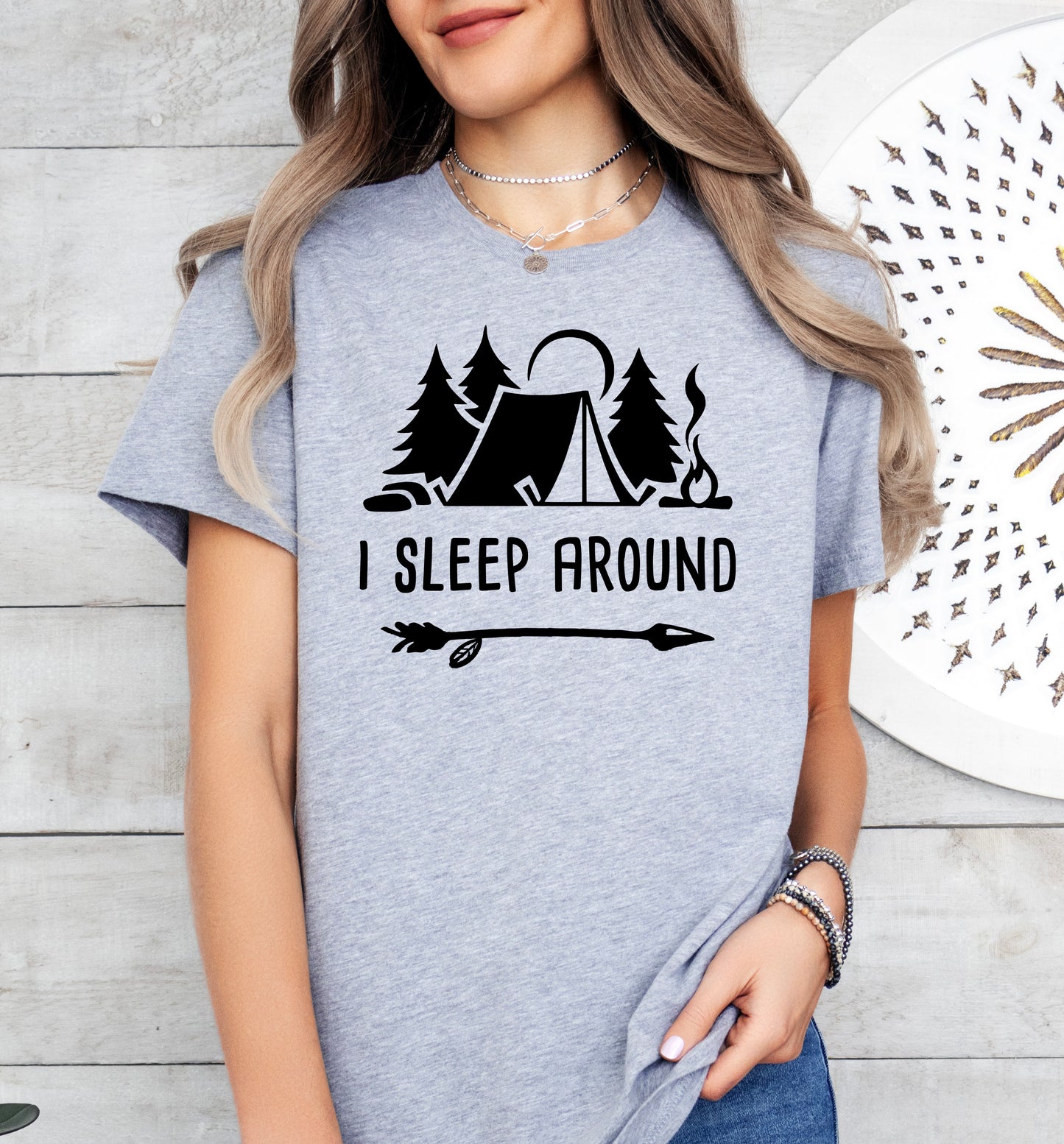 I Sleep Around Shirt | Funny Camping Shirt | Light Garment
