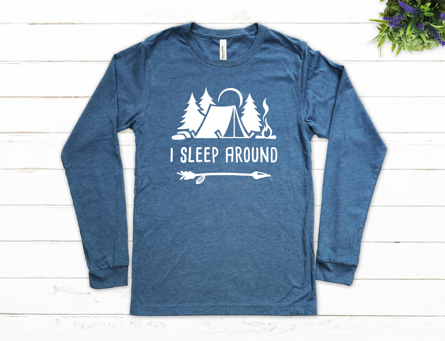 I Sleep Around Shirt Long Sleeve | Long Sleeve Camping Shirt