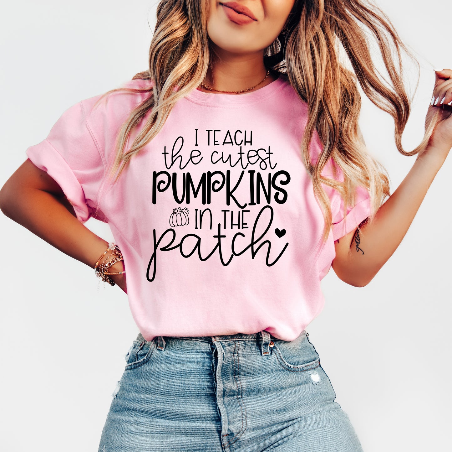 I Teach The Cutest Pumpkins in the Patch Shirt | Comfort Colors Vintage Style Fall Teacher Shirt