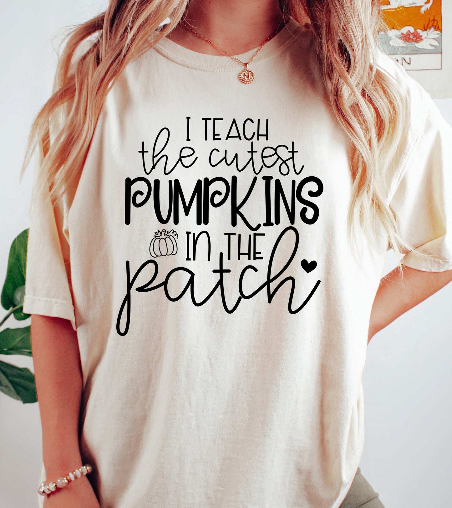 I Teach The Cutest Pumpkins in the Patch Shirt | Comfort Colors Vintage Style Fall Teacher Shirt