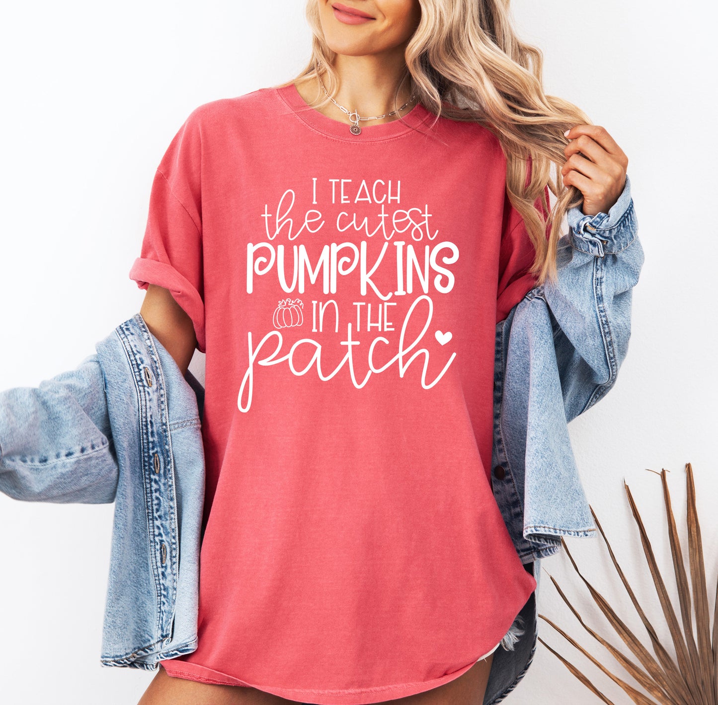 I Teach The Cutest Pumpkins in the Patch Shirt | Comfort Colors Vintage Style Fall Teacher Shirt