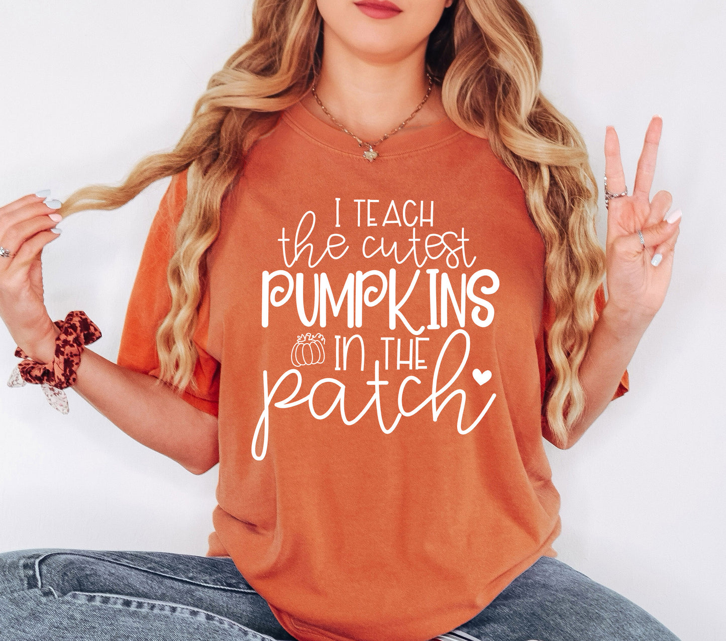 I Teach The Cutest Pumpkins in the Patch Shirt | Comfort Colors Vintage Style Fall Teacher Shirt