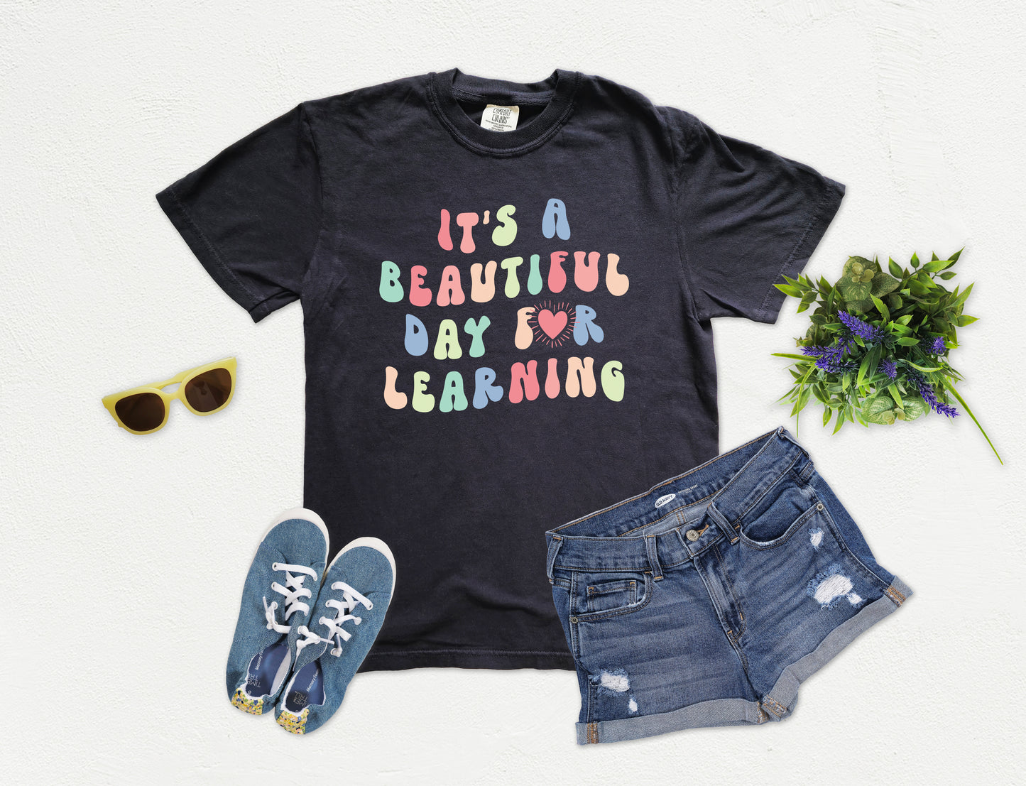 It's a Beautiful Day For Learning Shirt | Comfort Colors Vintage Style Teacher Shirt