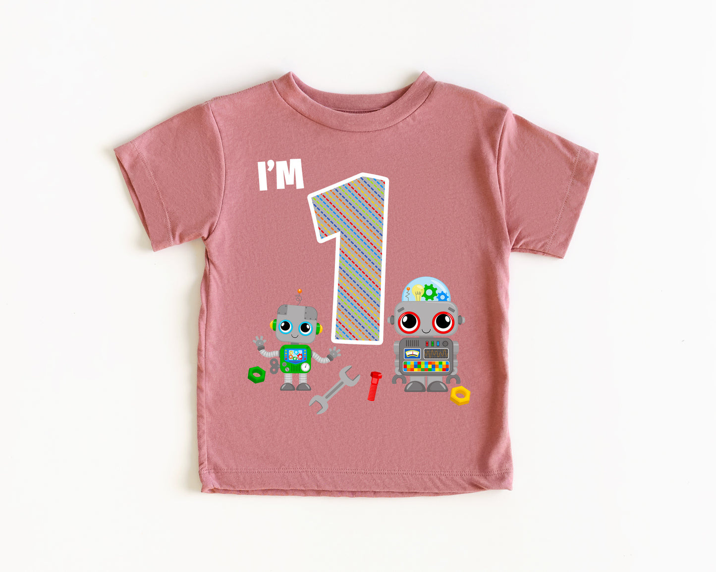 1st Birthday Toddler Robot Tee