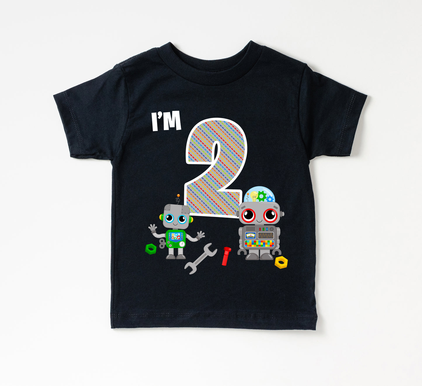 2nd Birthday Toddler Robot Tee