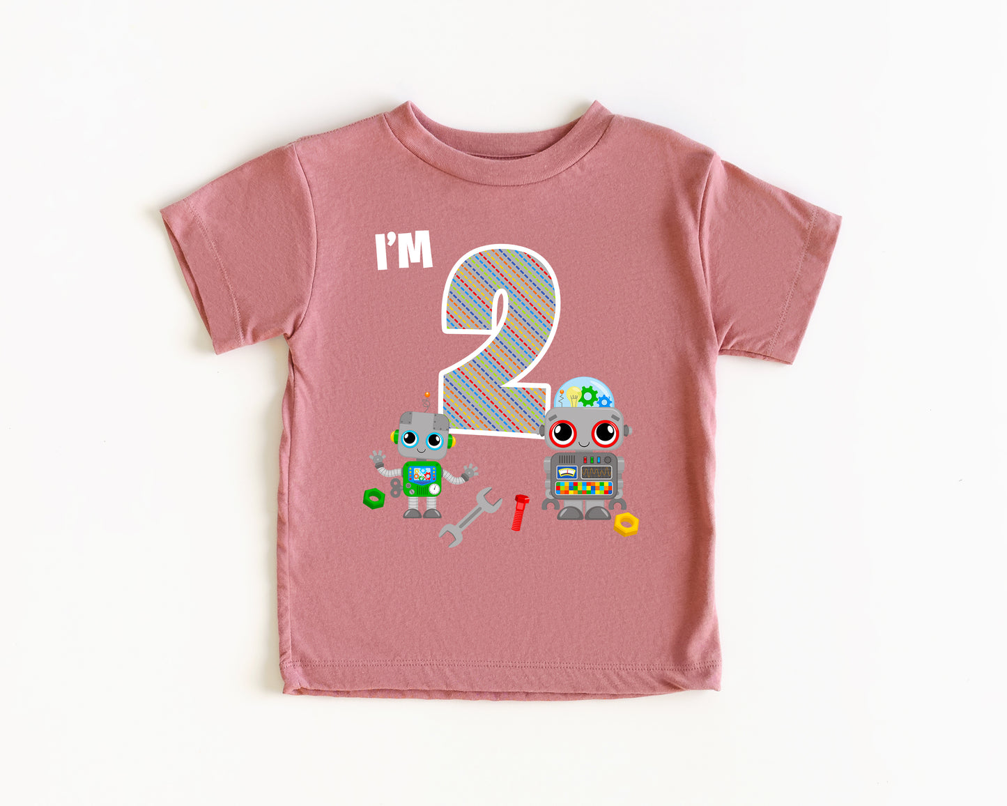 2nd Birthday Toddler Robot Tee