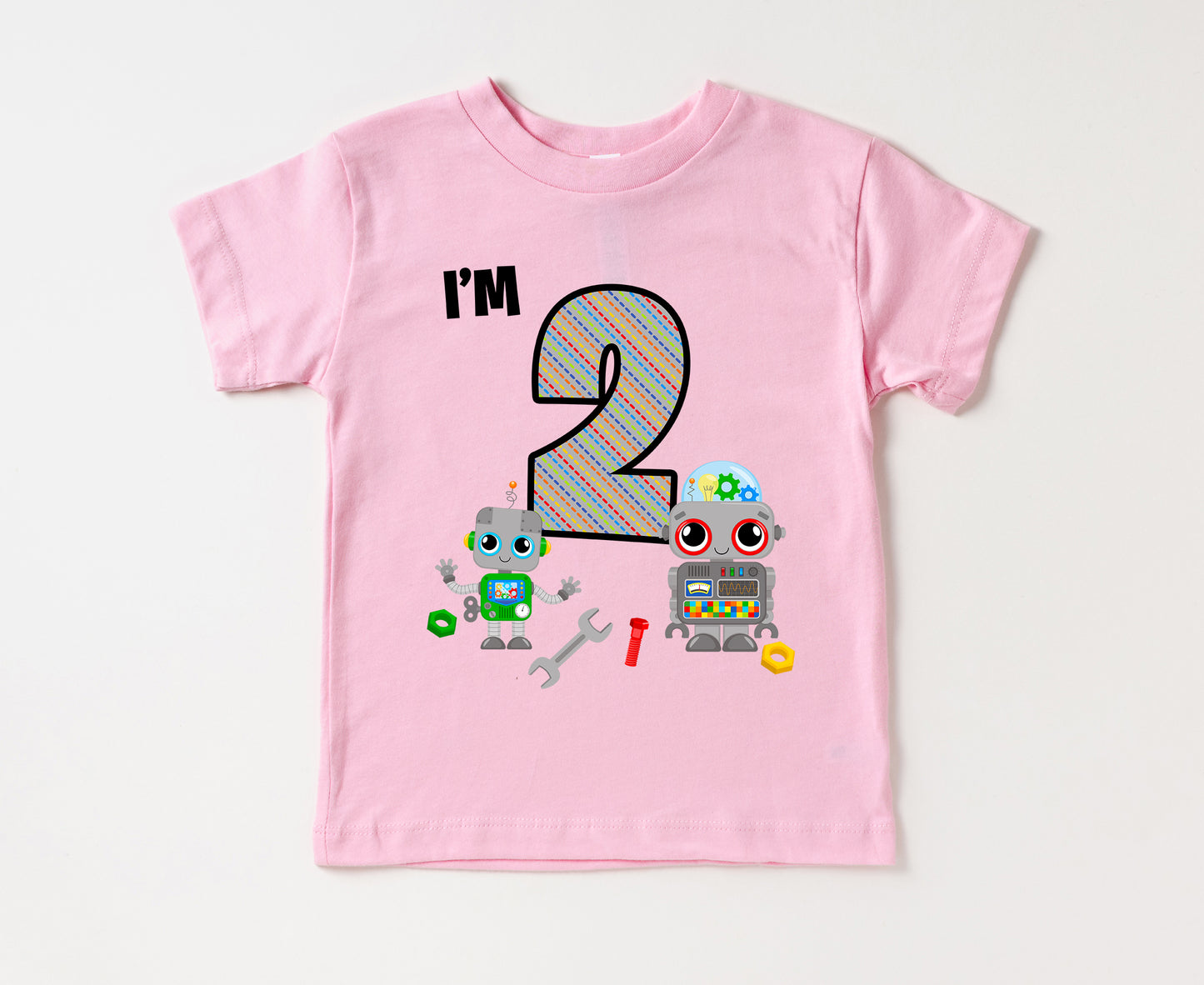2nd Birthday Toddler Robot Tee
