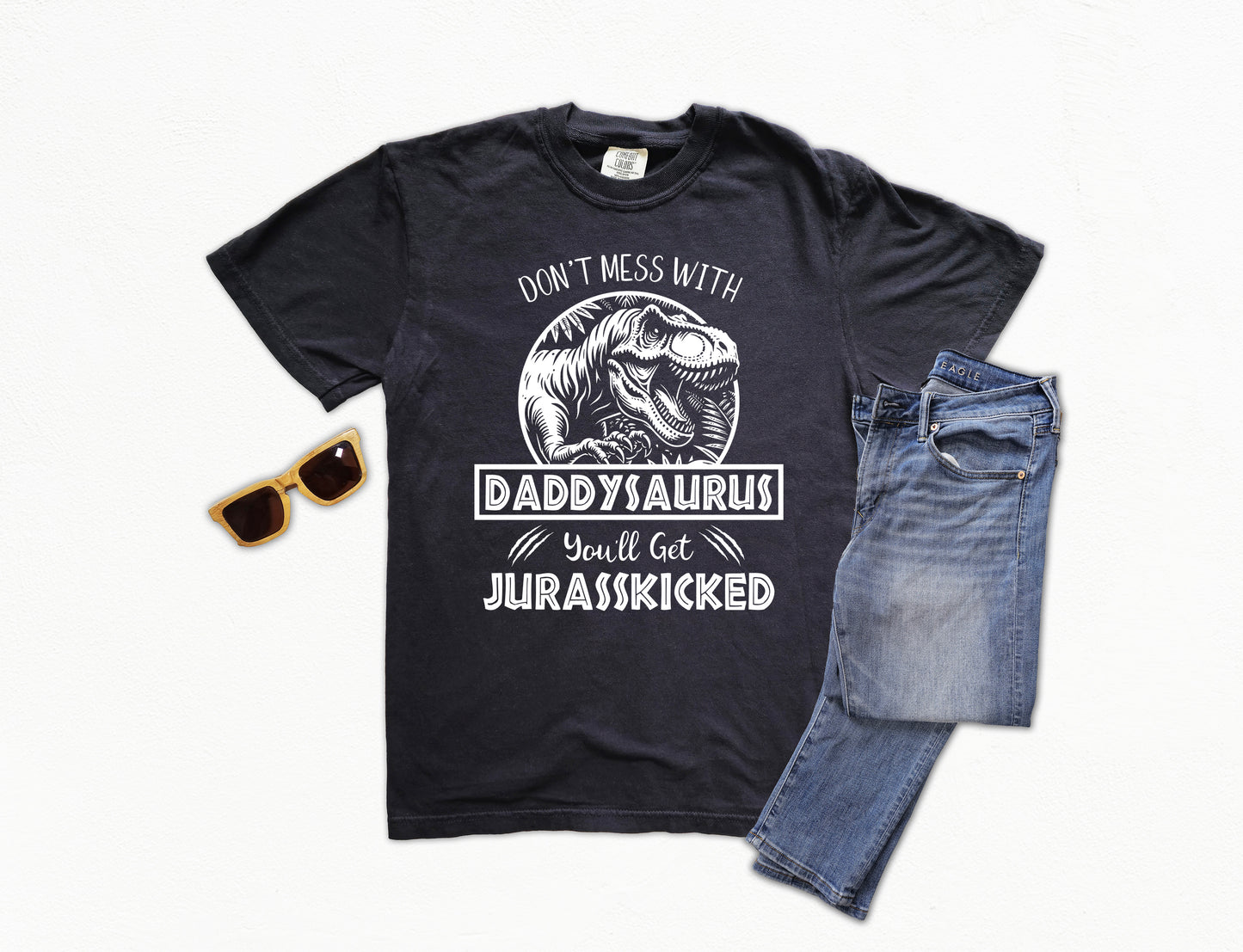 Jurassic Daddysaurus Shirt | Comfort Colors Vintage Style Dad Shirt