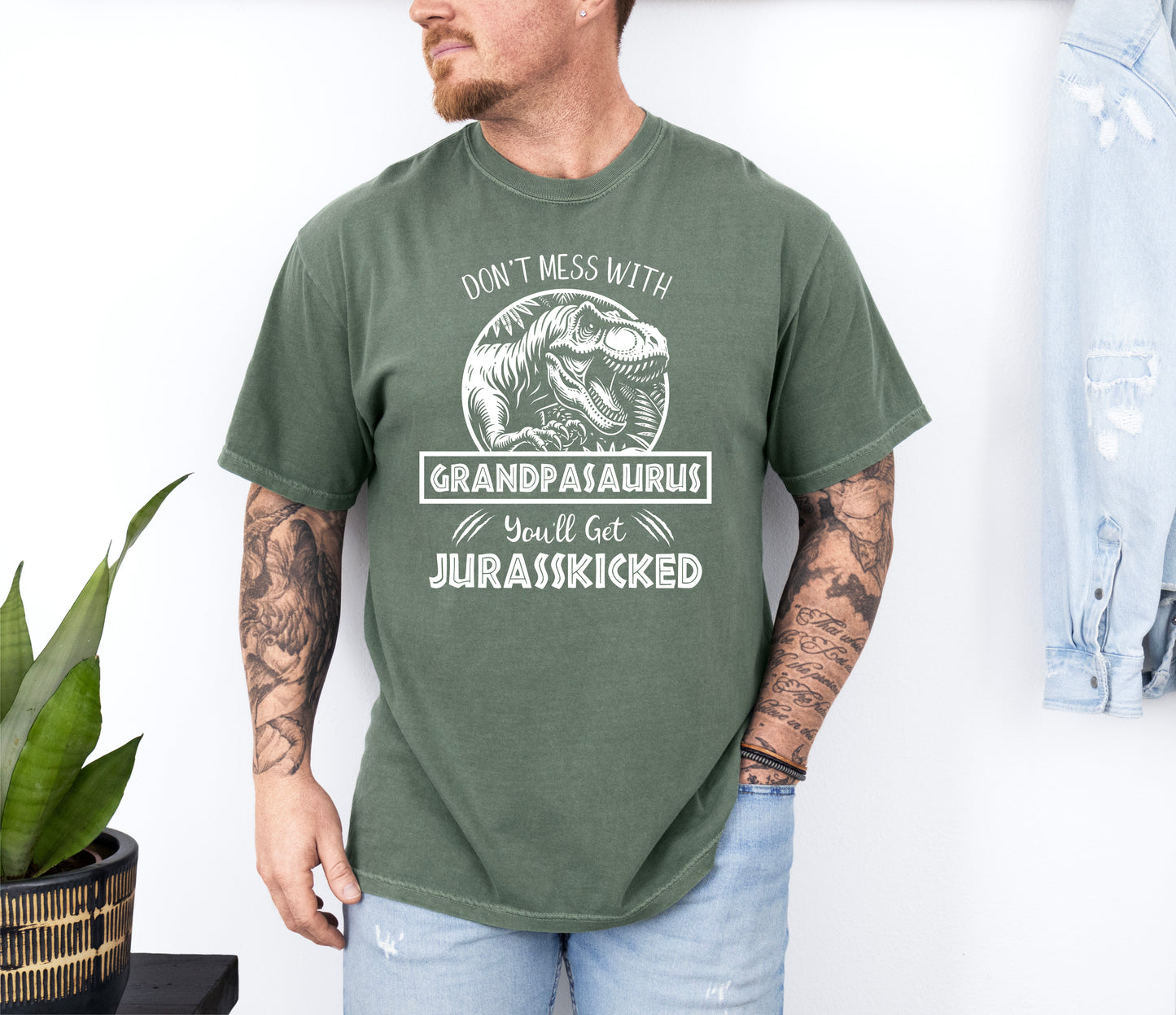 Jurassic Grandpasaurus Shirt | Comfort Colors Vintage Style Grandpa Shirt