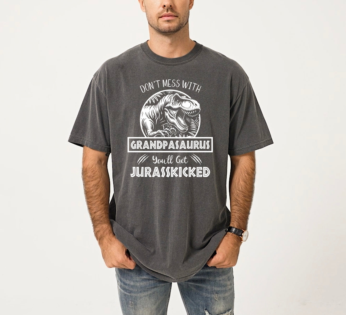 Jurassic Grandpasaurus Shirt | Comfort Colors Vintage Style Grandpa Shirt