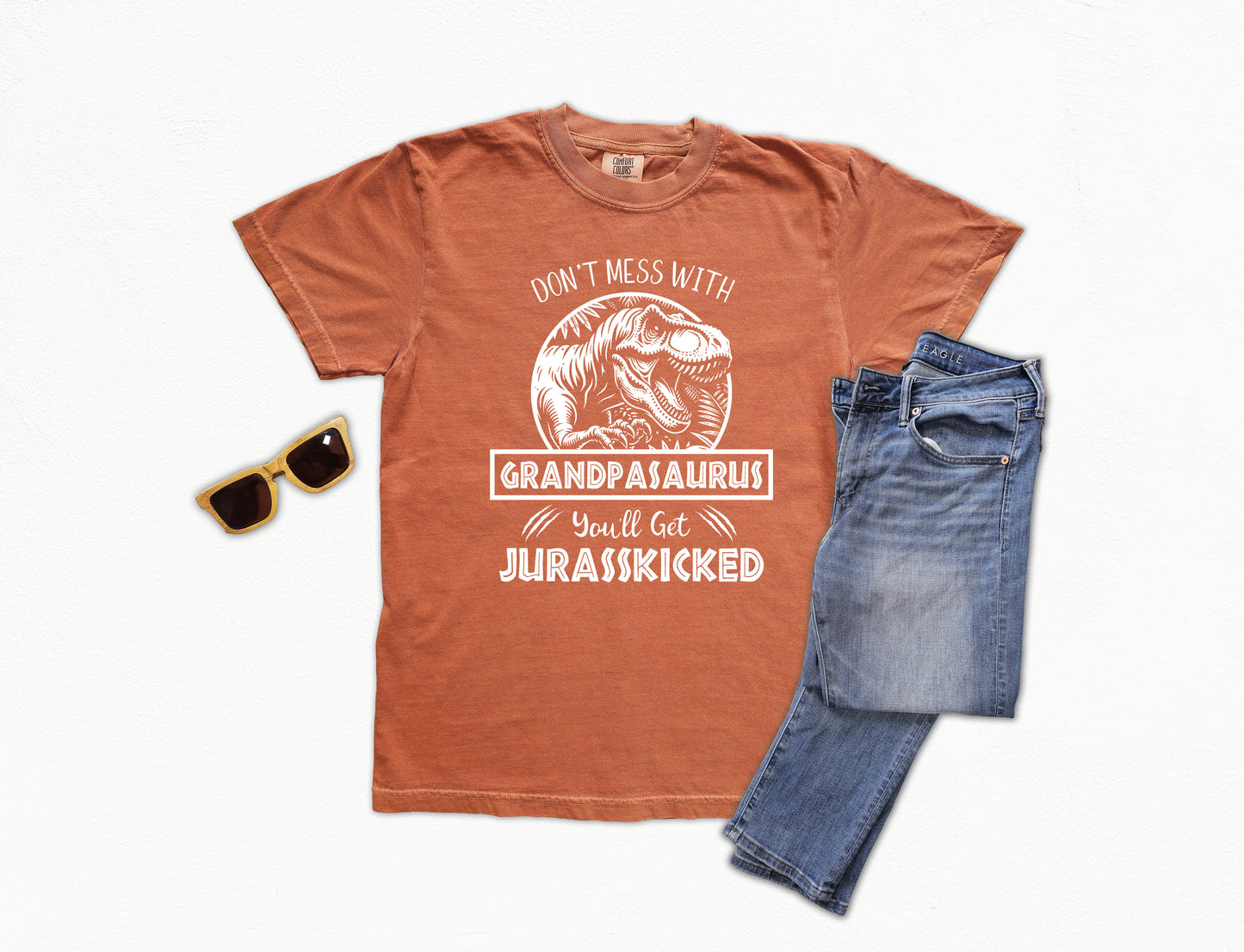 Jurassic Grandpasaurus Shirt | Comfort Colors Vintage Style Grandpa Shirt
