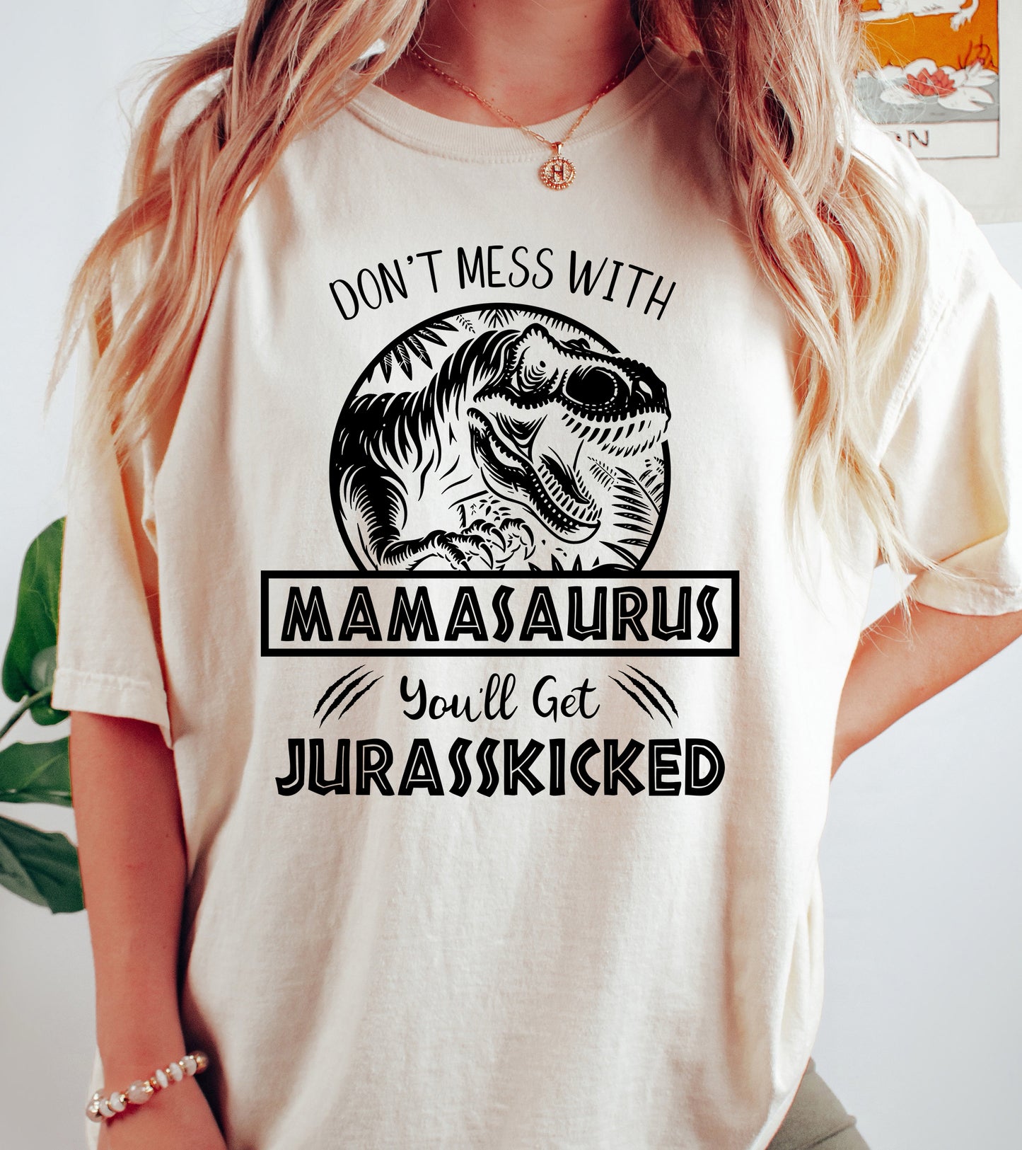 Jurassic Mamasaurus Shirt | Comfort Colors Vintage Style Mom Shirt