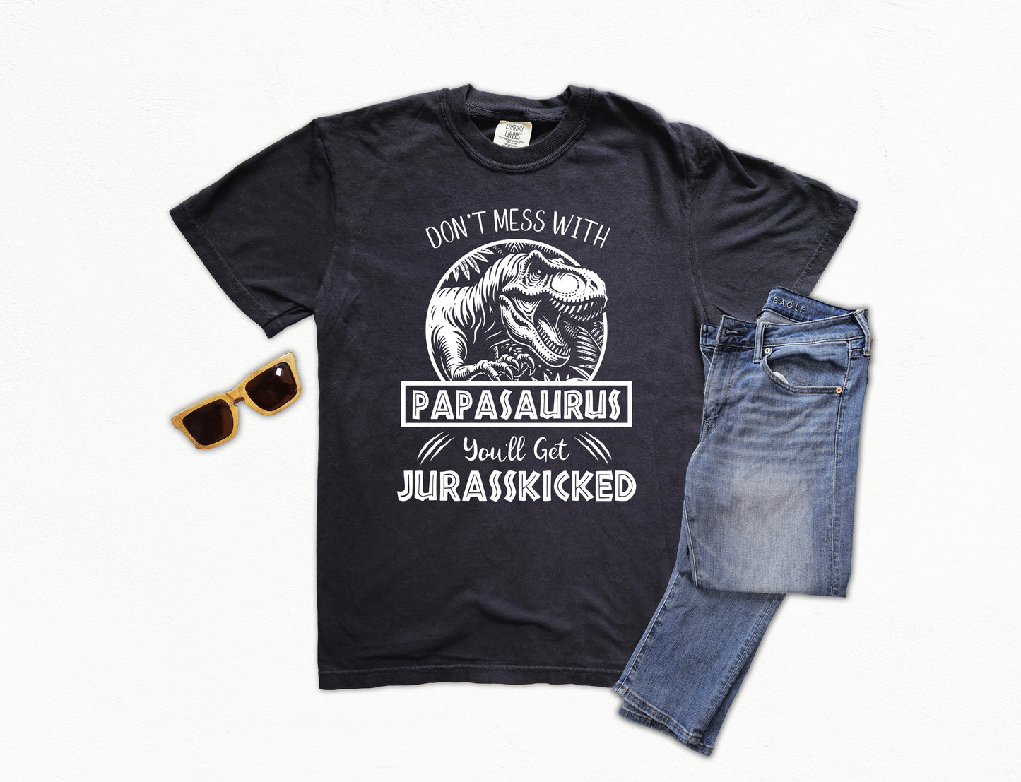 Jurassic Papasaurus Shirt | Comfort Colors Vintage Style Grandpa Shirt