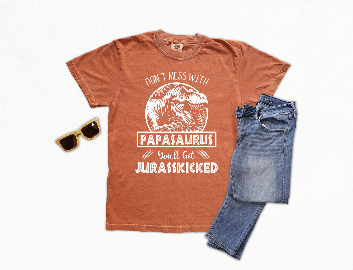 Jurassic Papasaurus Shirt | Comfort Colors Vintage Style Grandpa Shirt