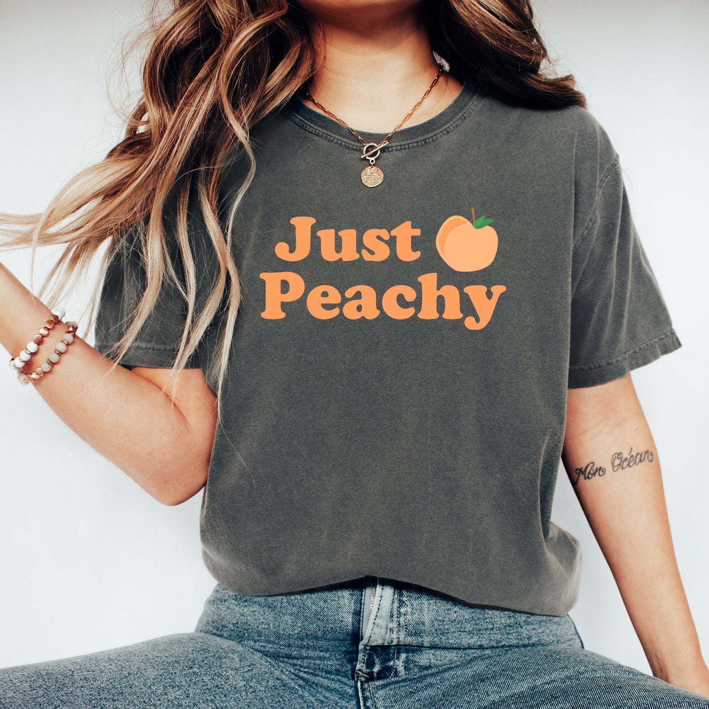 Just Peachy Shirt | Comfort Colors Vintage Style Shirt