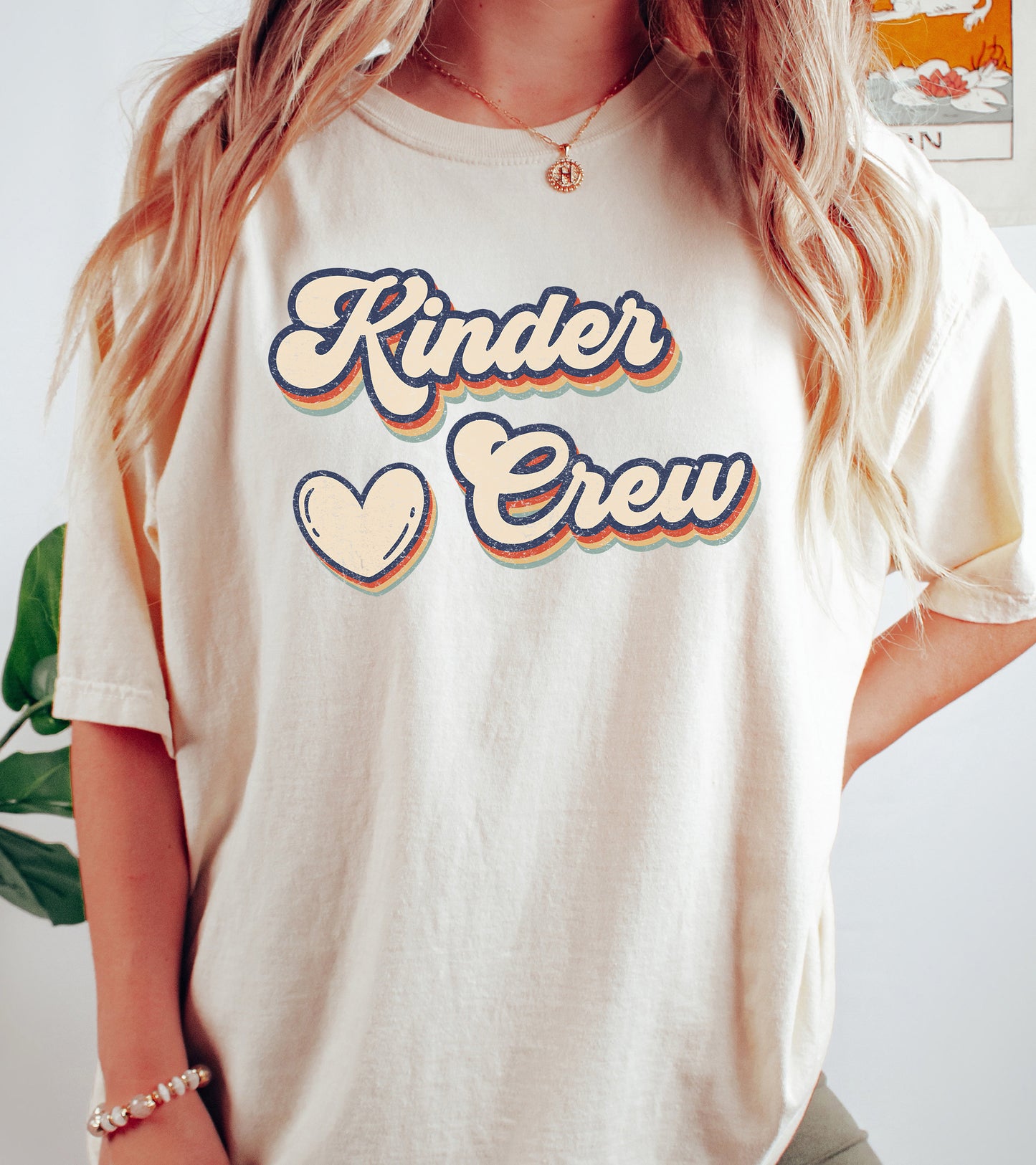 Retro Kinder Crew Shirt | Comfort Colors Vintage Style Kindergarten Teacher Shirt