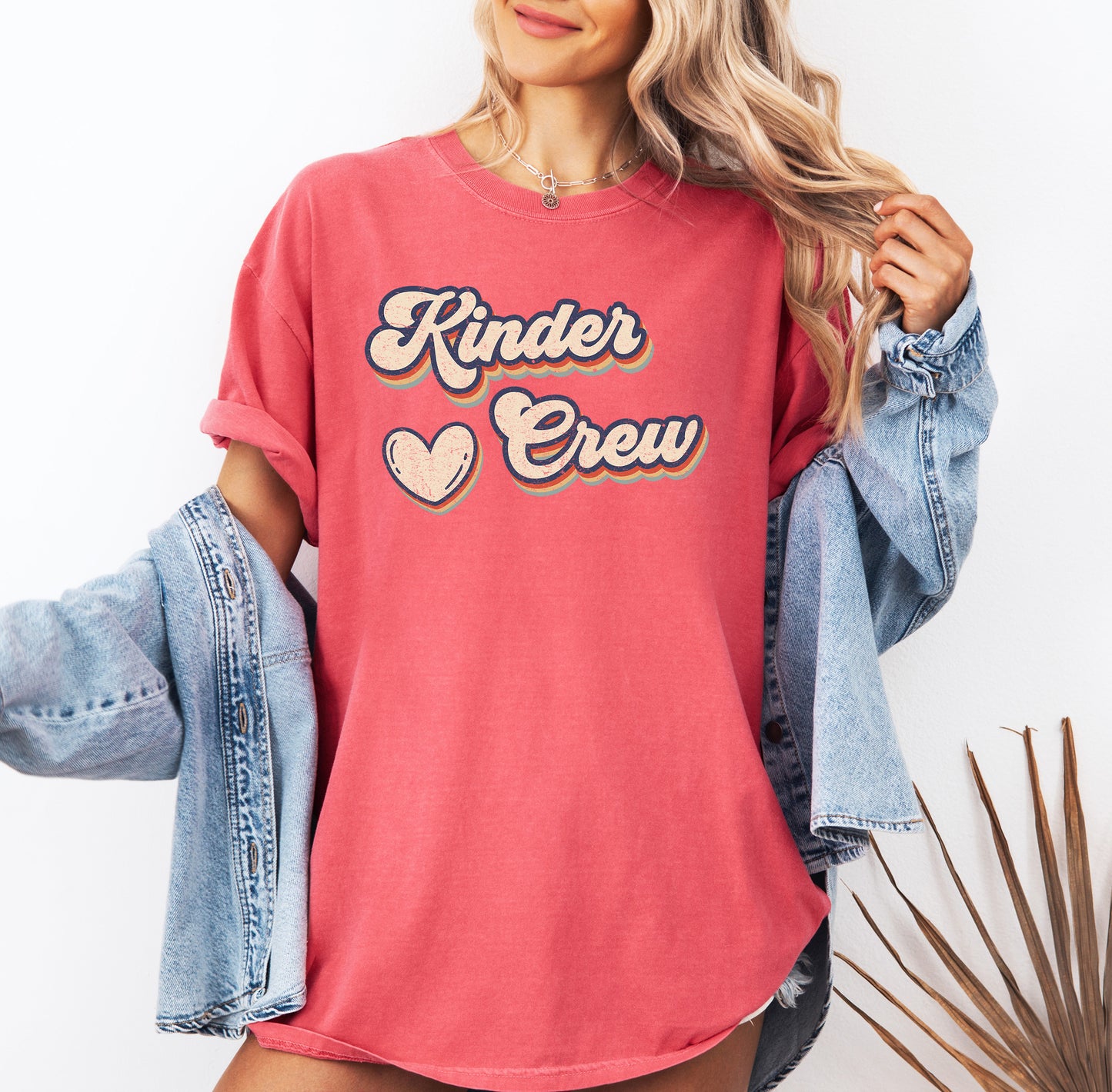 Retro Kinder Crew Shirt | Comfort Colors Vintage Style Kindergarten Teacher Shirt