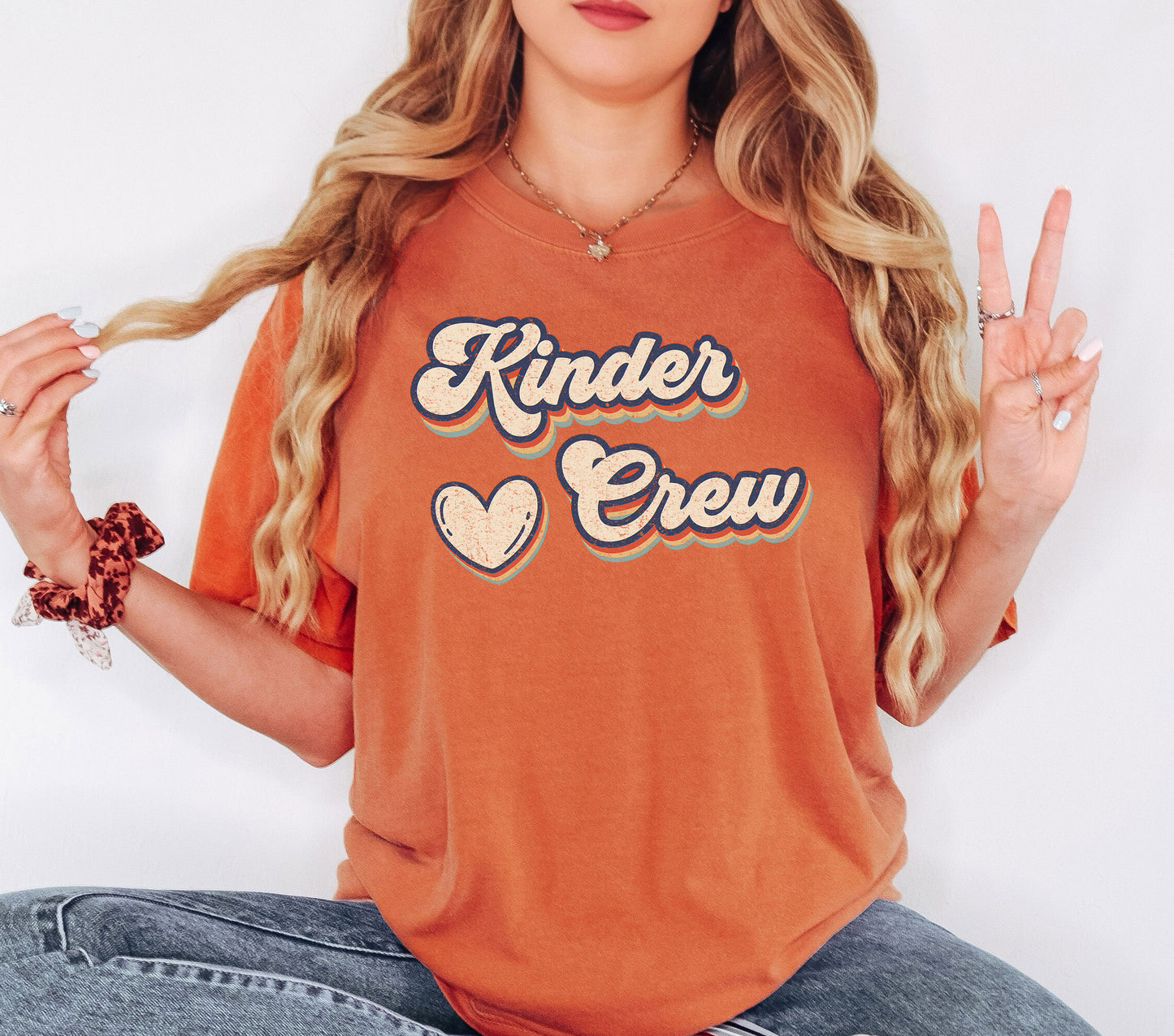 Retro Kinder Crew Shirt | Comfort Colors Vintage Style Kindergarten Teacher Shirt