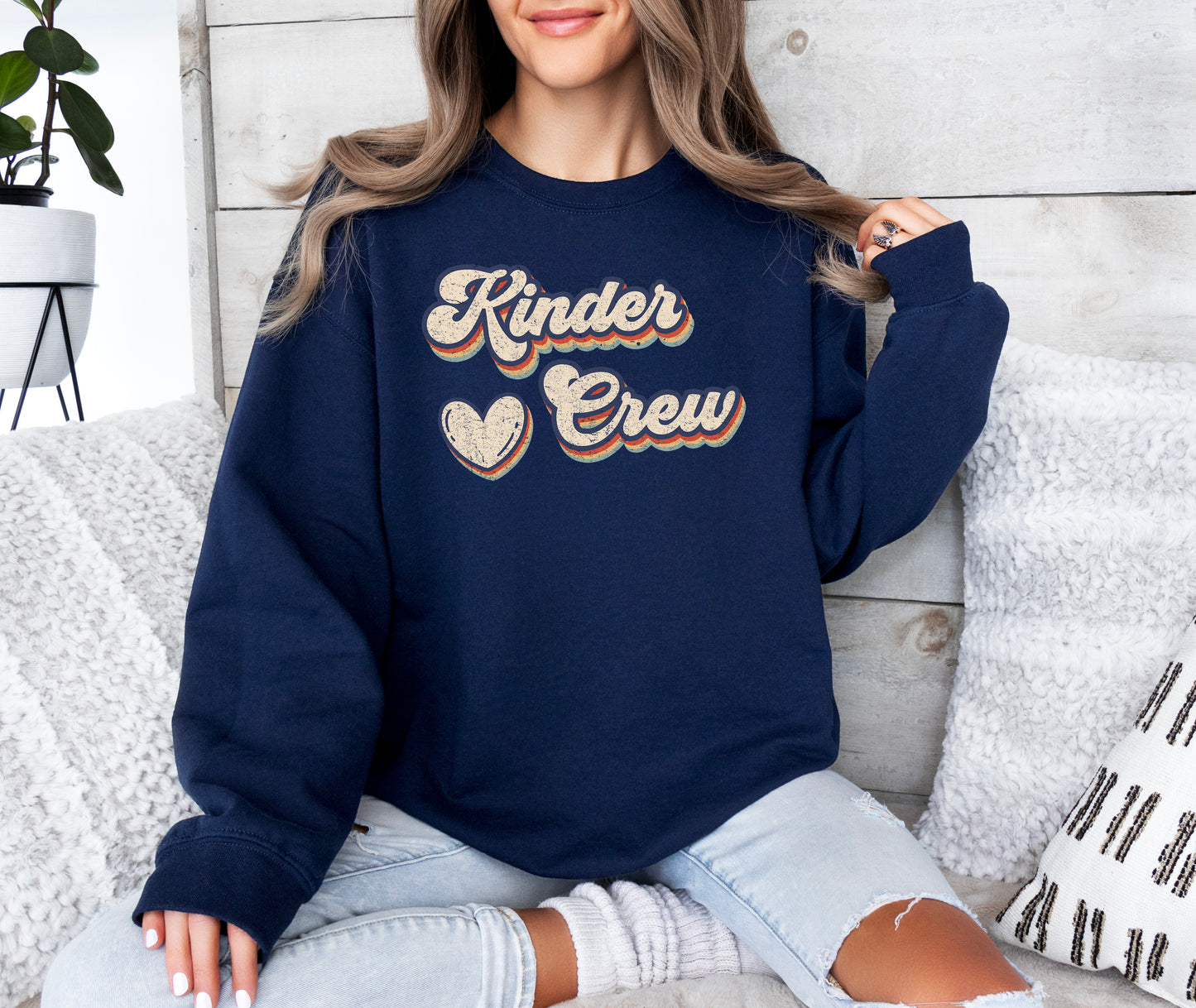 Retro Kinder Crew Sweatshirt | Kindergarten Teacher Sweatshirt