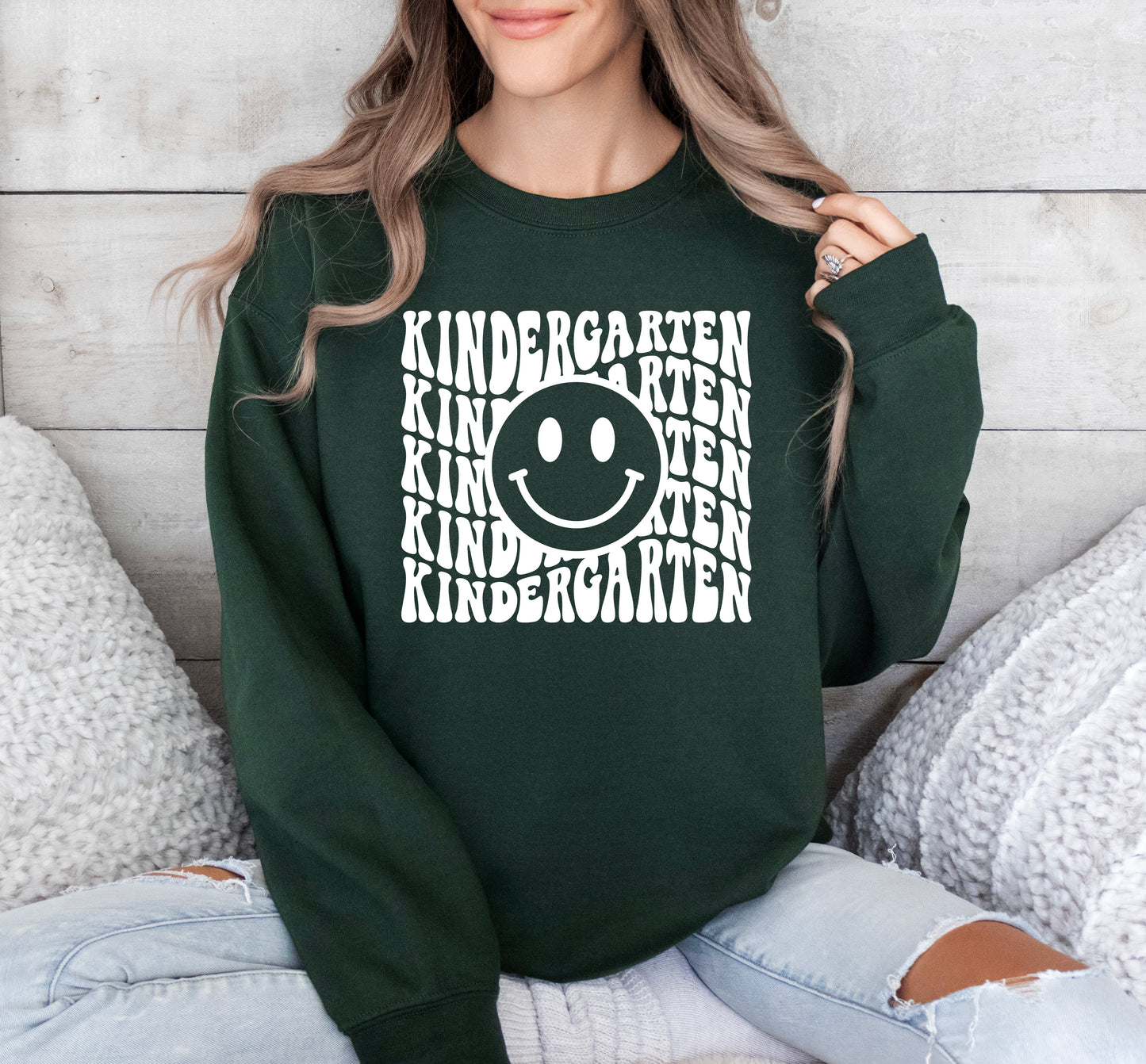 Retro Wave Kindergarten Teacher Sweatshirt
