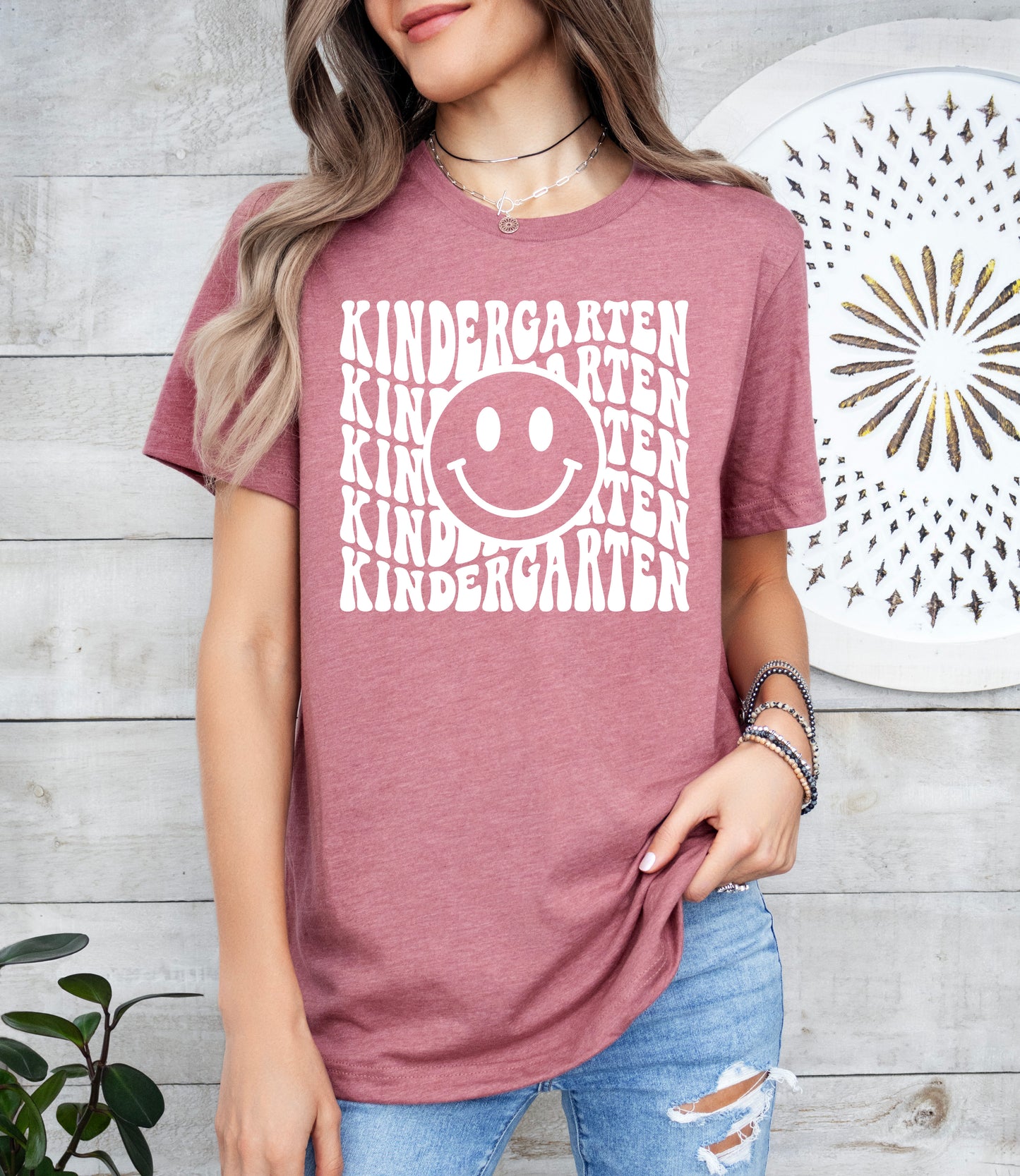 Retro Wave Kindergarten Teacher Shirt