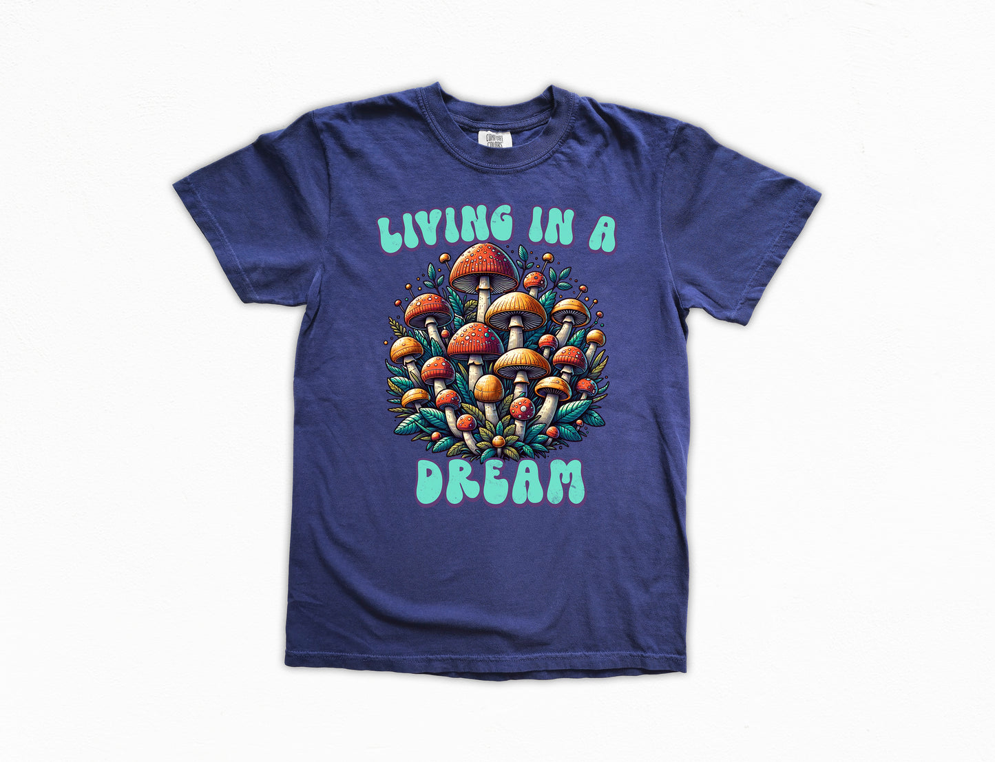 Living in a Dream Mushroom Shirt | Comfort Colors Vintage Style Shirt