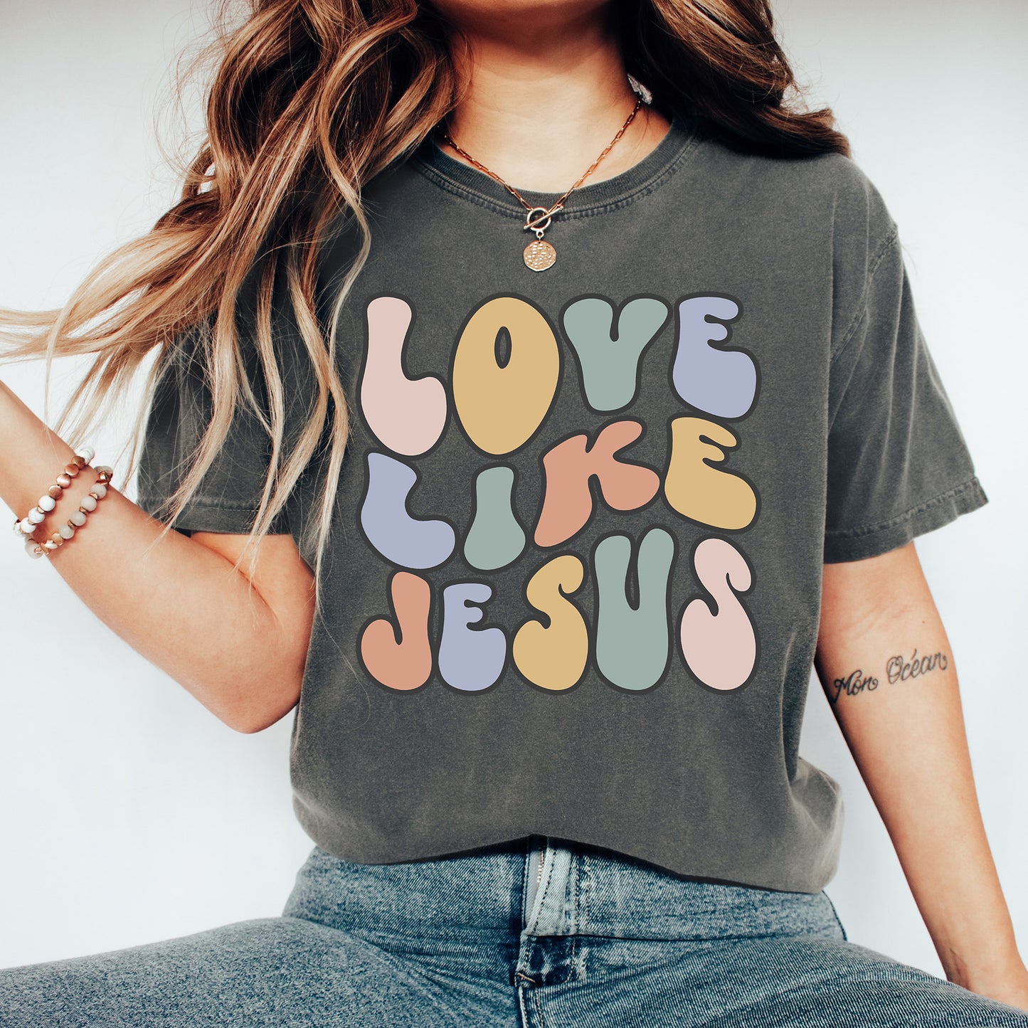 Retro Love Like Jesus Shirt | Comfort Colors Vintage Style Christian Shirt