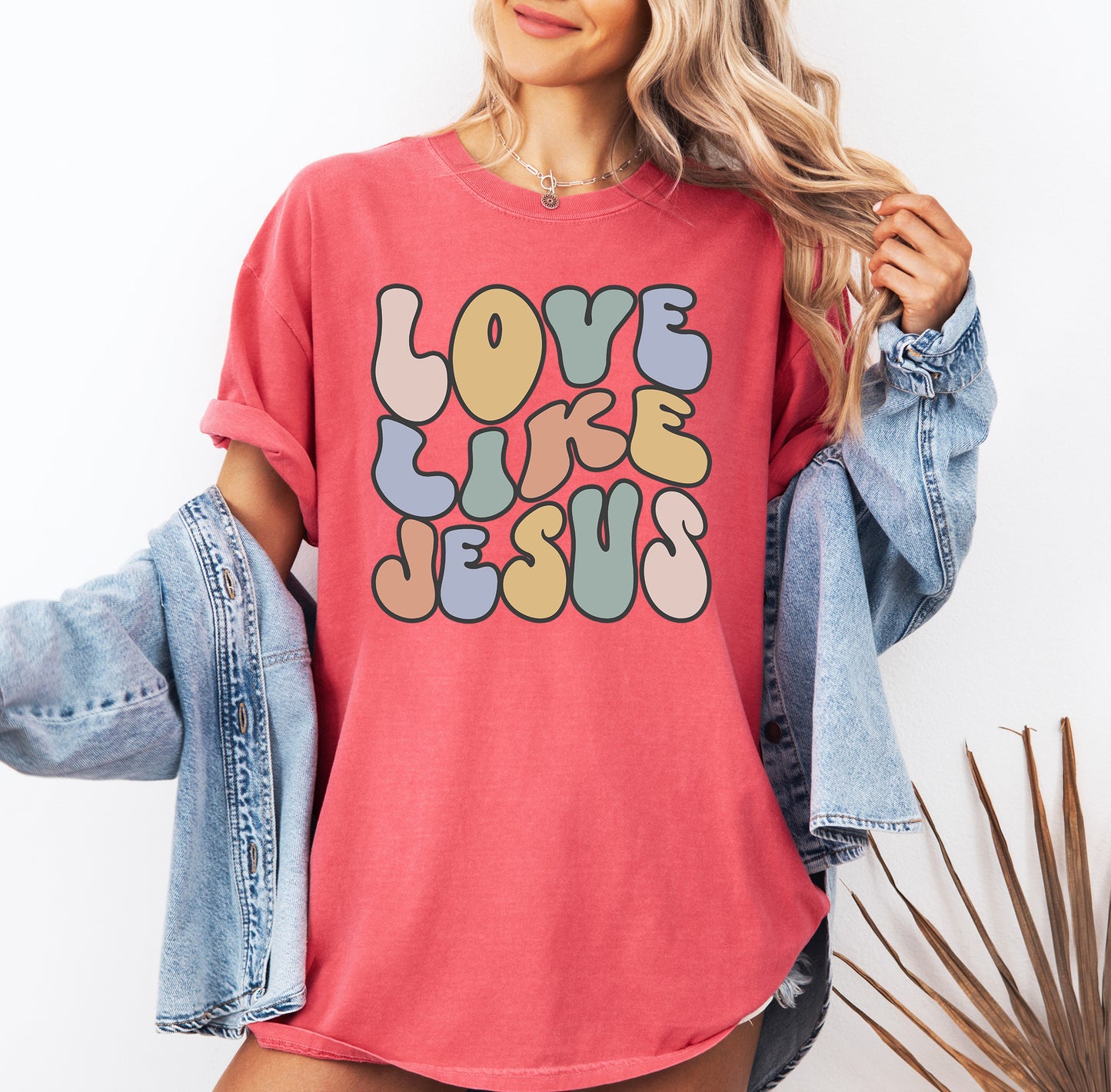 Retro Love Like Jesus Shirt | Comfort Colors Vintage Style Christian Shirt
