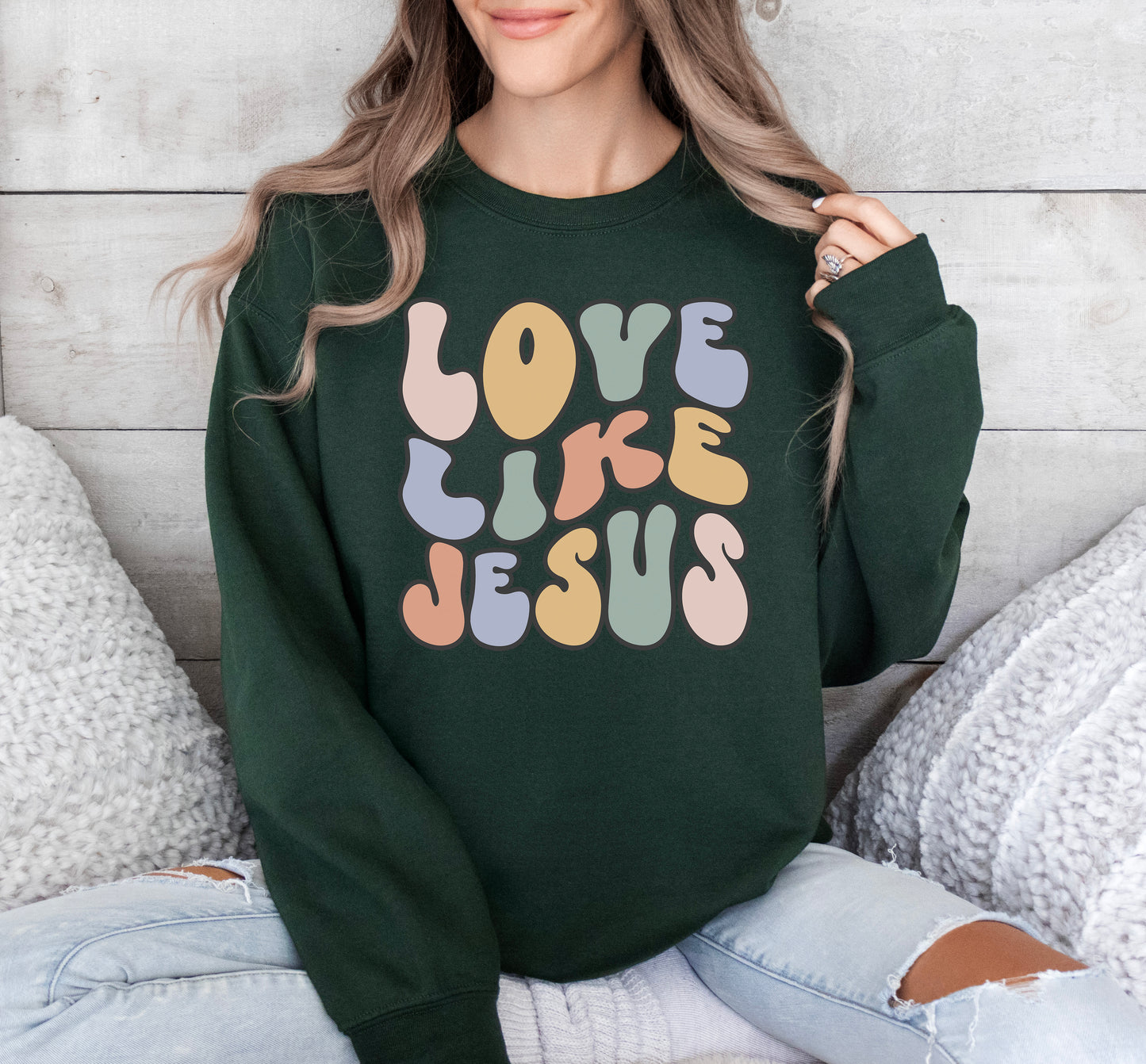 Retro Love Like Jesus Sweatshirt | Christian Sweatshirt