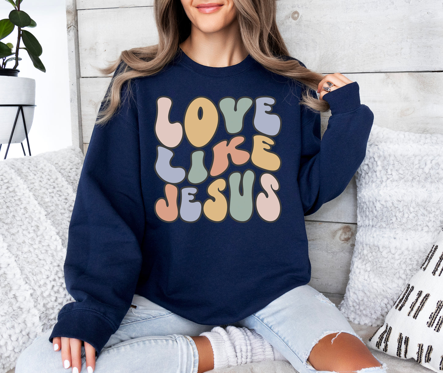 Retro Love Like Jesus Sweatshirt | Christian Sweatshirt