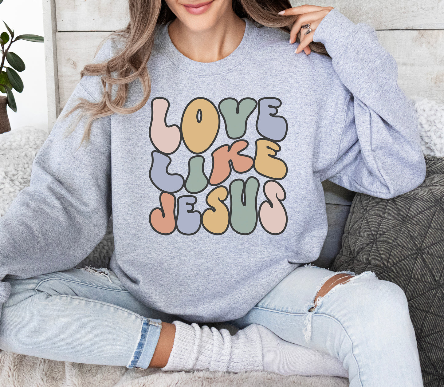 Retro Love Like Jesus Sweatshirt | Christian Sweatshirt