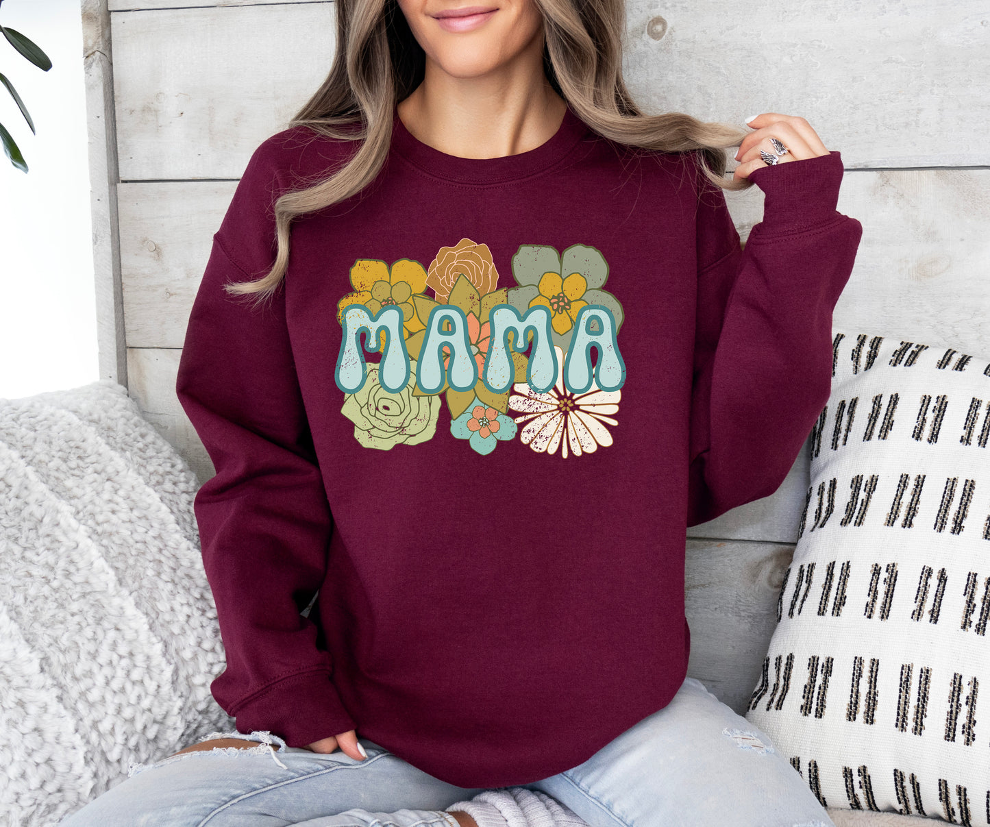 BOHO Flowers Mama Sweatshirt | Mom Sweatshirt