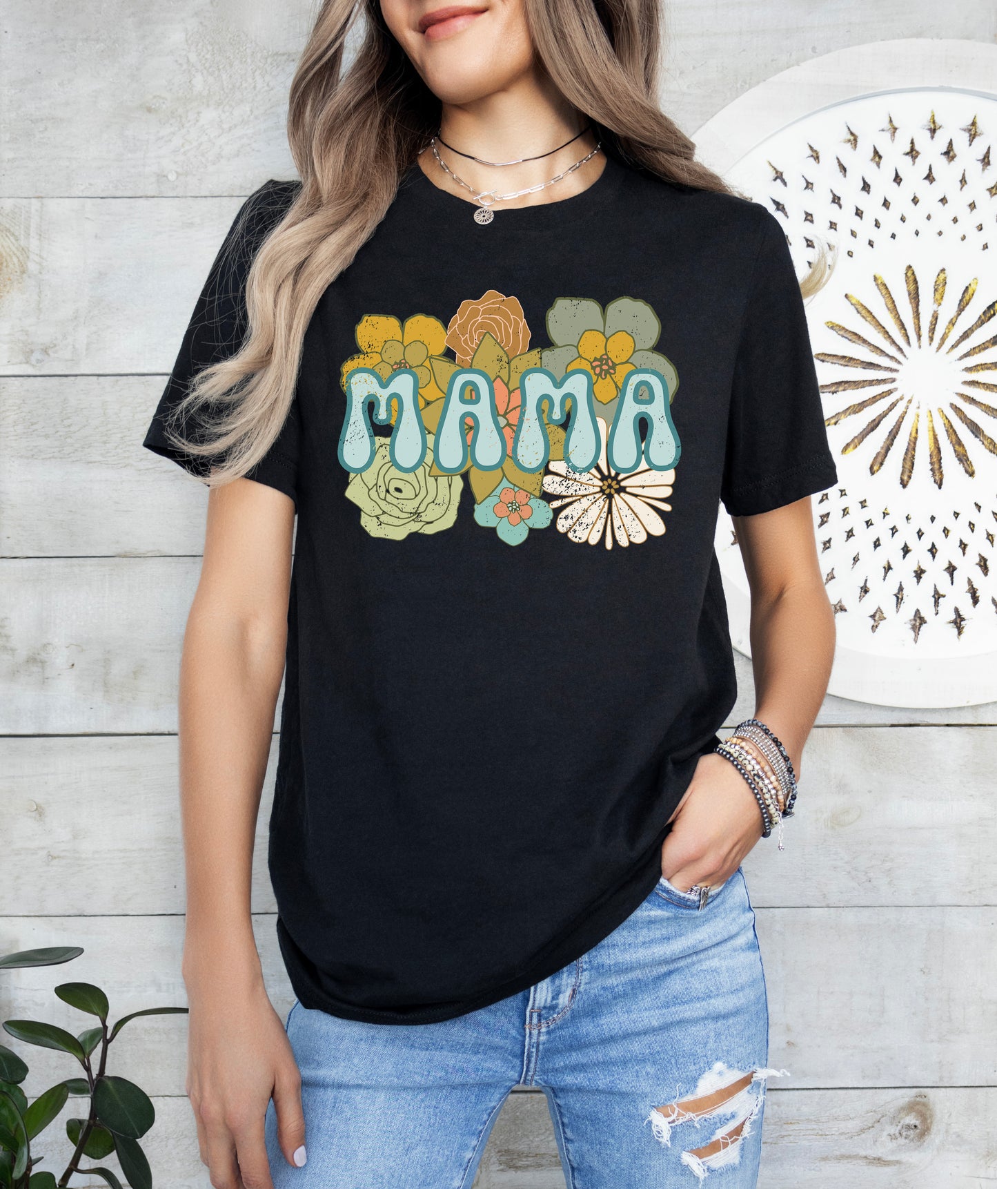 BOHO Flowers Mama Shirt | Mom Shirt
