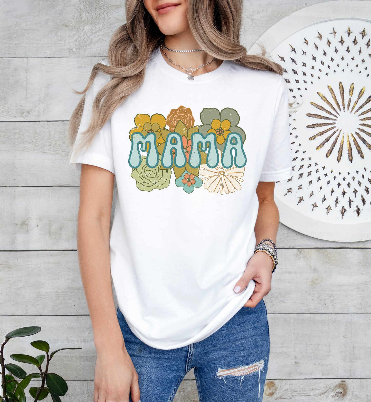 BOHO Flowers Mama Shirt | Mom Shirt | Light Garment