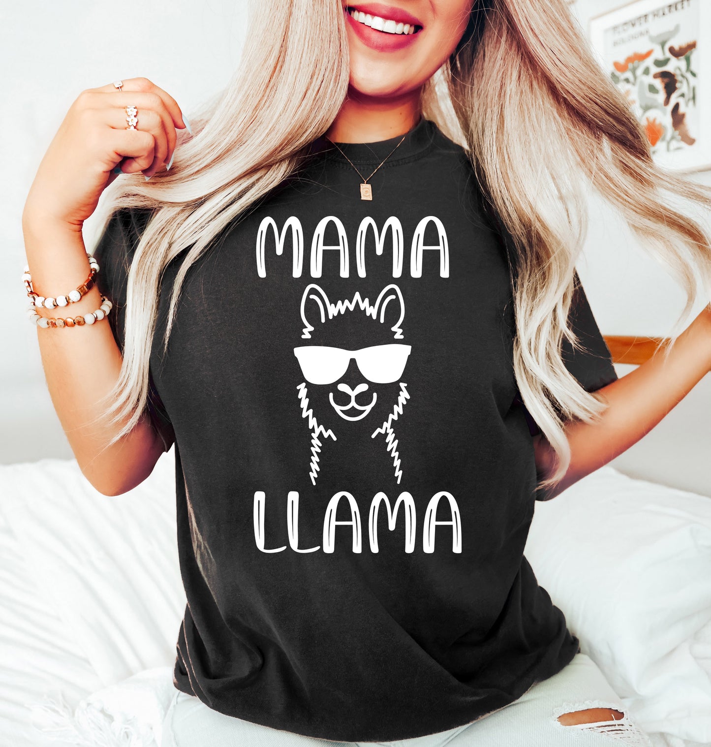 Mama Llama Shirt | Comfort Colors Vintage Style Mom Shirt