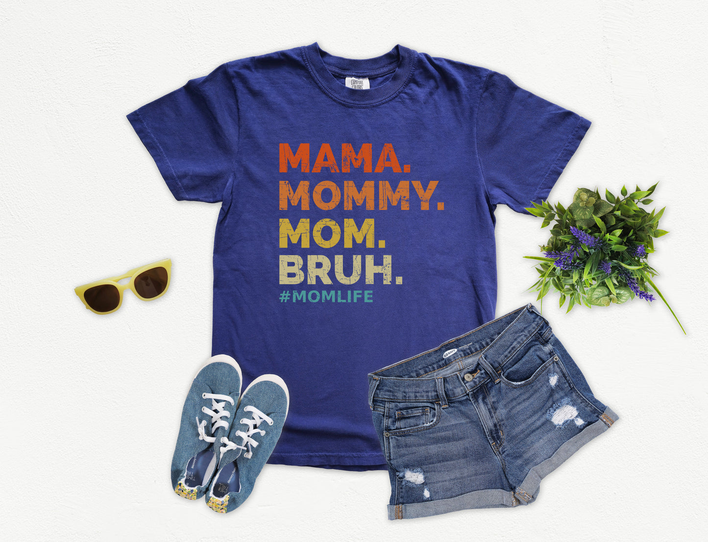 Mama Mommy Mom Bruh Shirt | Comfort Colors Vintage Style Mom Shirt | Mom of Boys Shirt