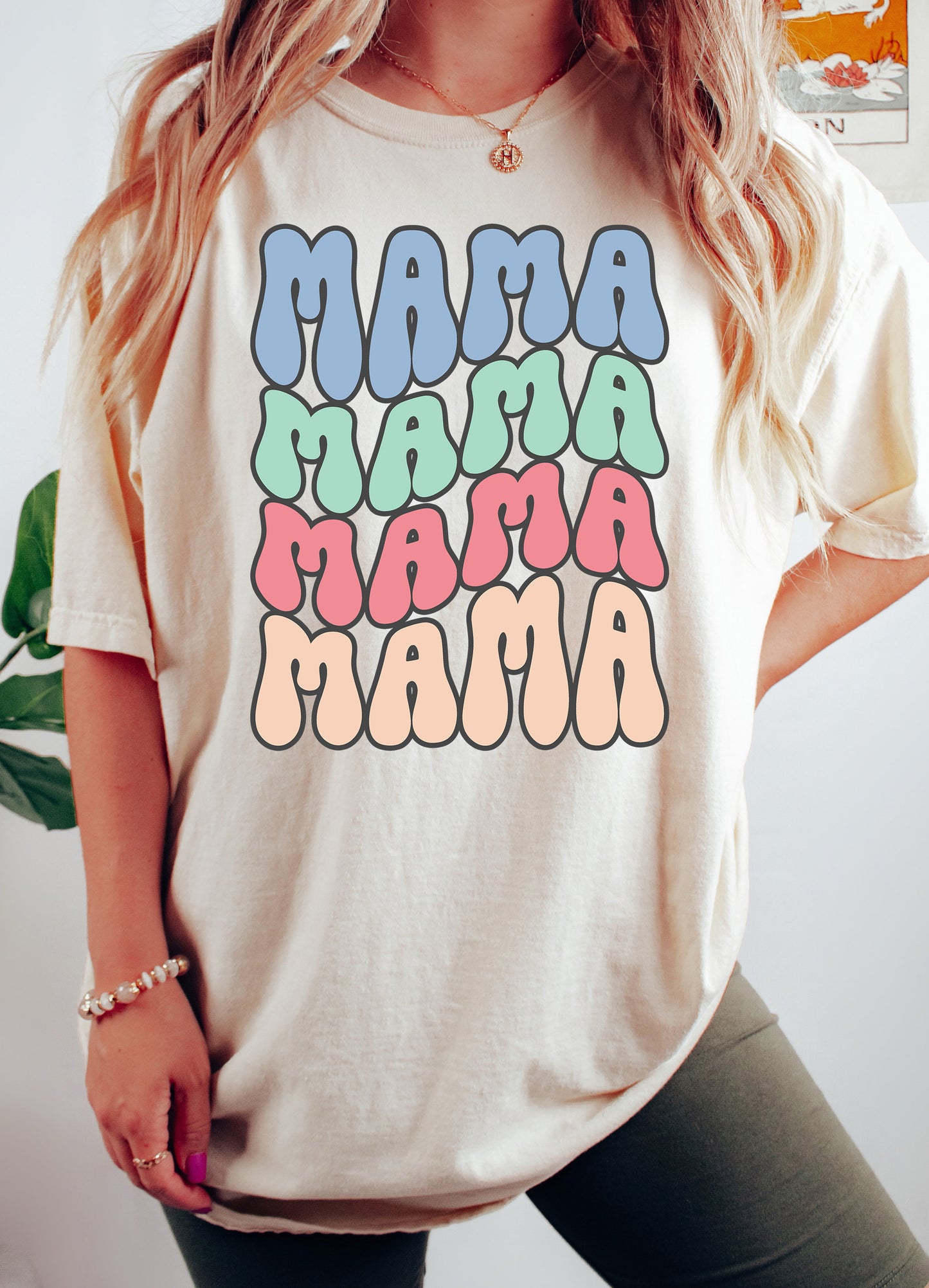 Mama Retro Wave Shirt | Comfort Colors Vintage Style Mom Shirt