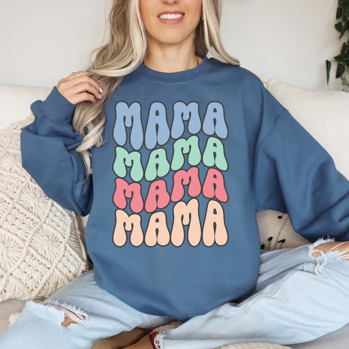 Mama Retro Wave Sweatshirt | Mom Sweatshirt