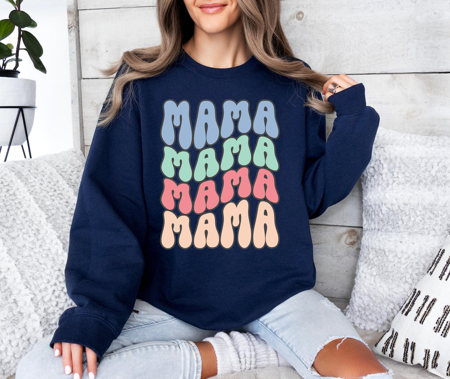 Mama Retro Wave Sweatshirt | Mom Sweatshirt