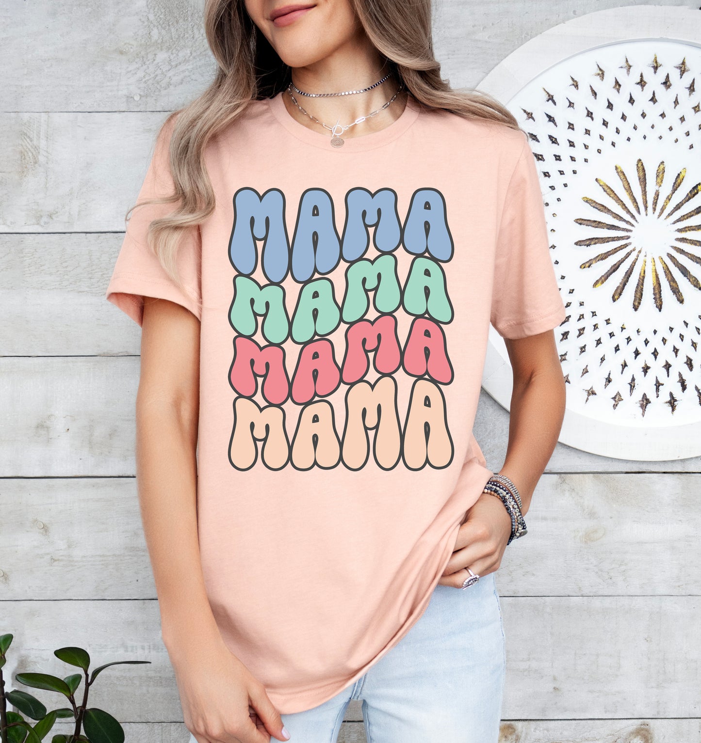 Mama Retro Wave Shirt | Mom Shirt | Light Garment