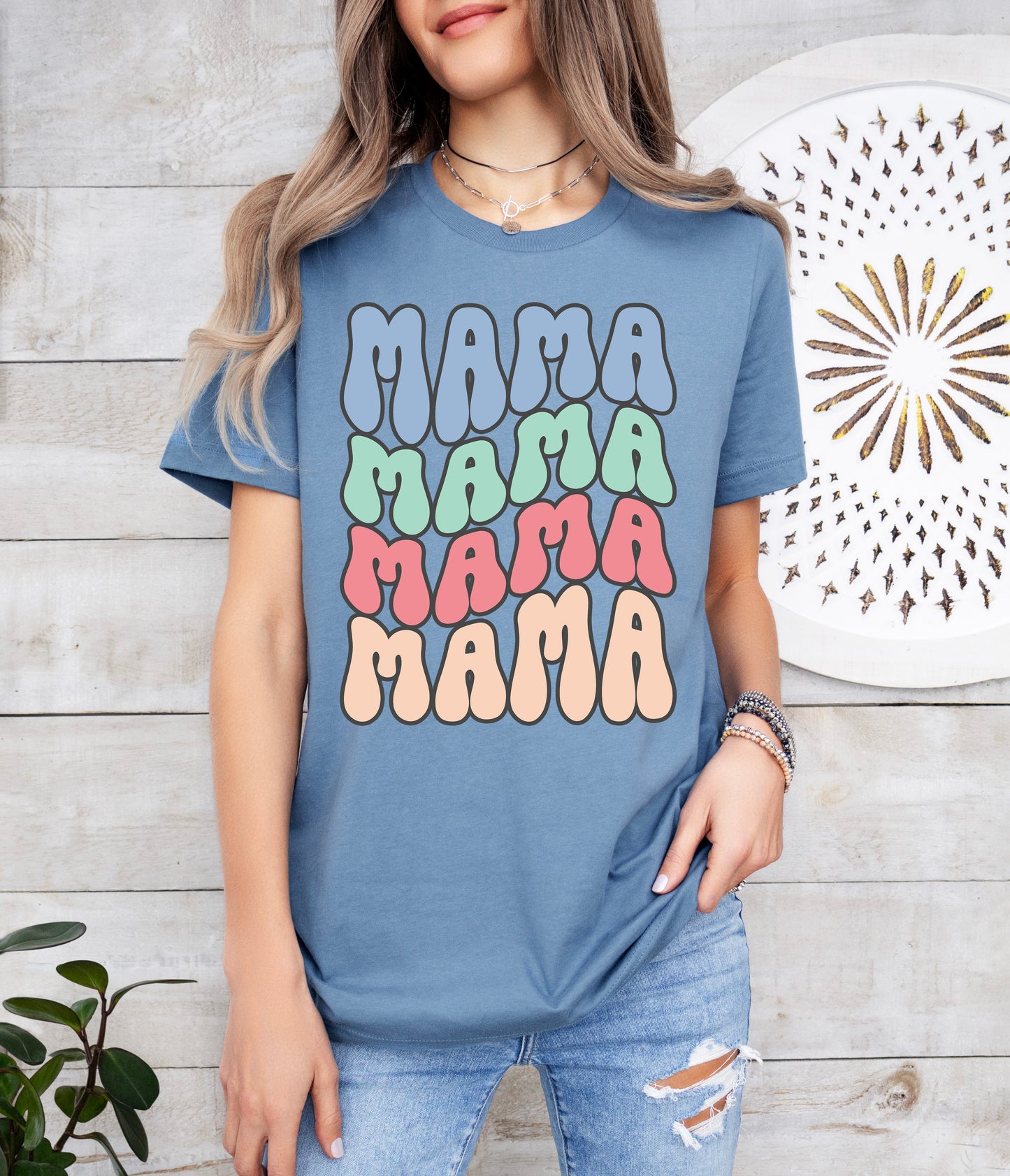 Mama Retro Wave Shirt | Mom Shirt | Light Garment