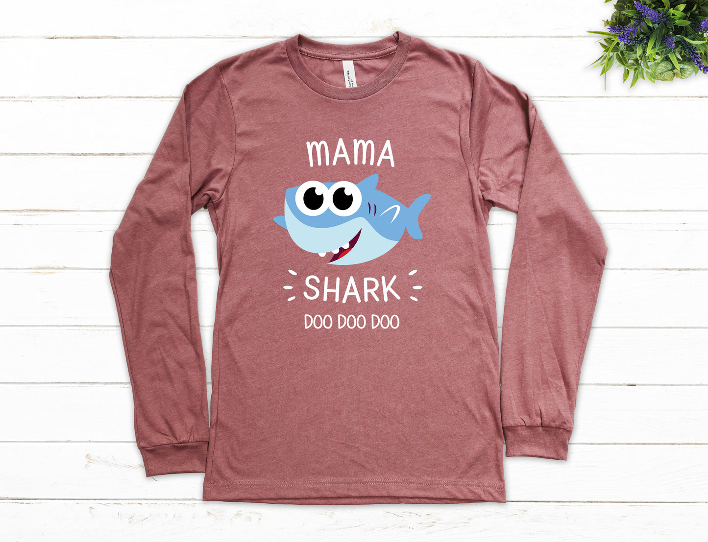 Mama Shark Shirt Long Sleeve | Long Sleeve Mom Shirt